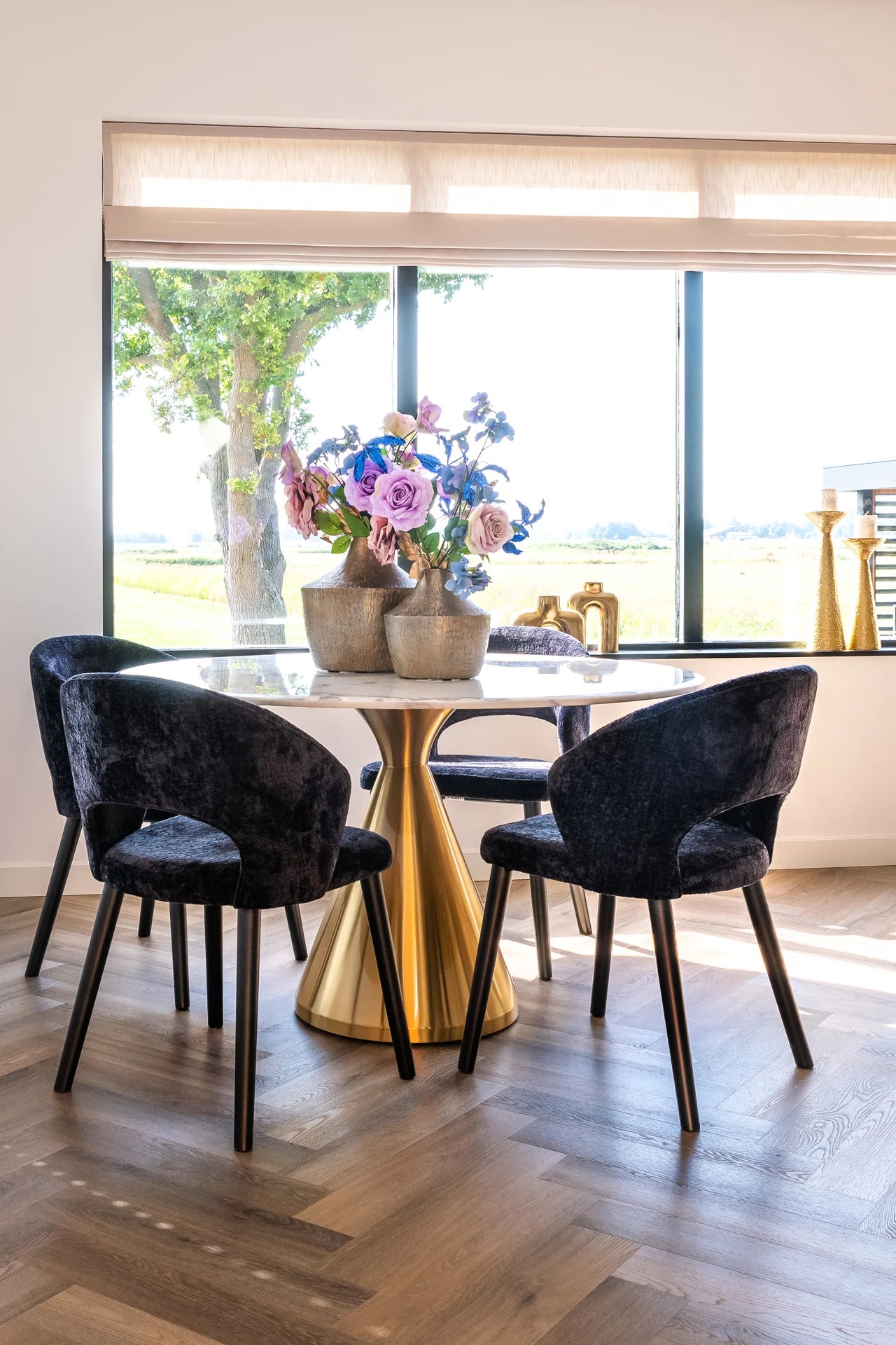 Ēdamgalds Tenille Richmond Interiors 76/130/130 cm  bulēts zelts - N1 Home