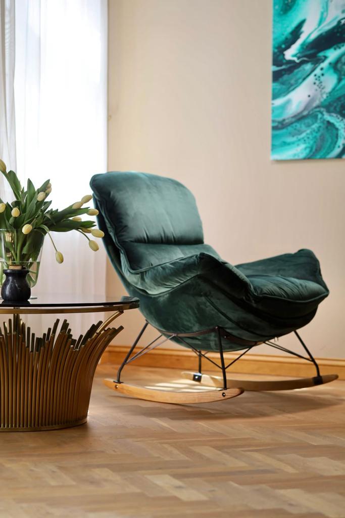 Krēsls Dot Design Berco samta 100 × 80 × 95 cm tumši zils - N1 Home