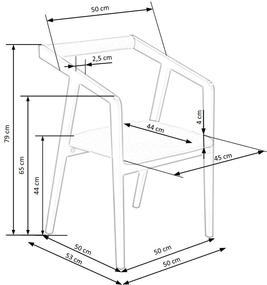 AL dabīga ozola krēsls /pelēka 50/53/79/44 cm