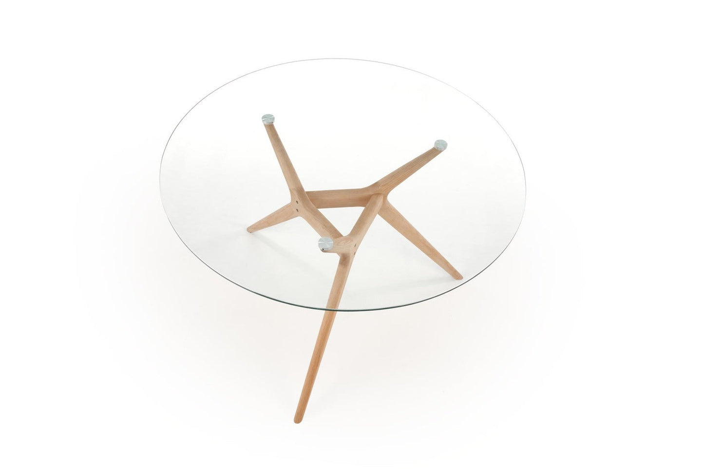 ASH galda augsme — caurspīdīga, kāja — dabīga 120/77 cm