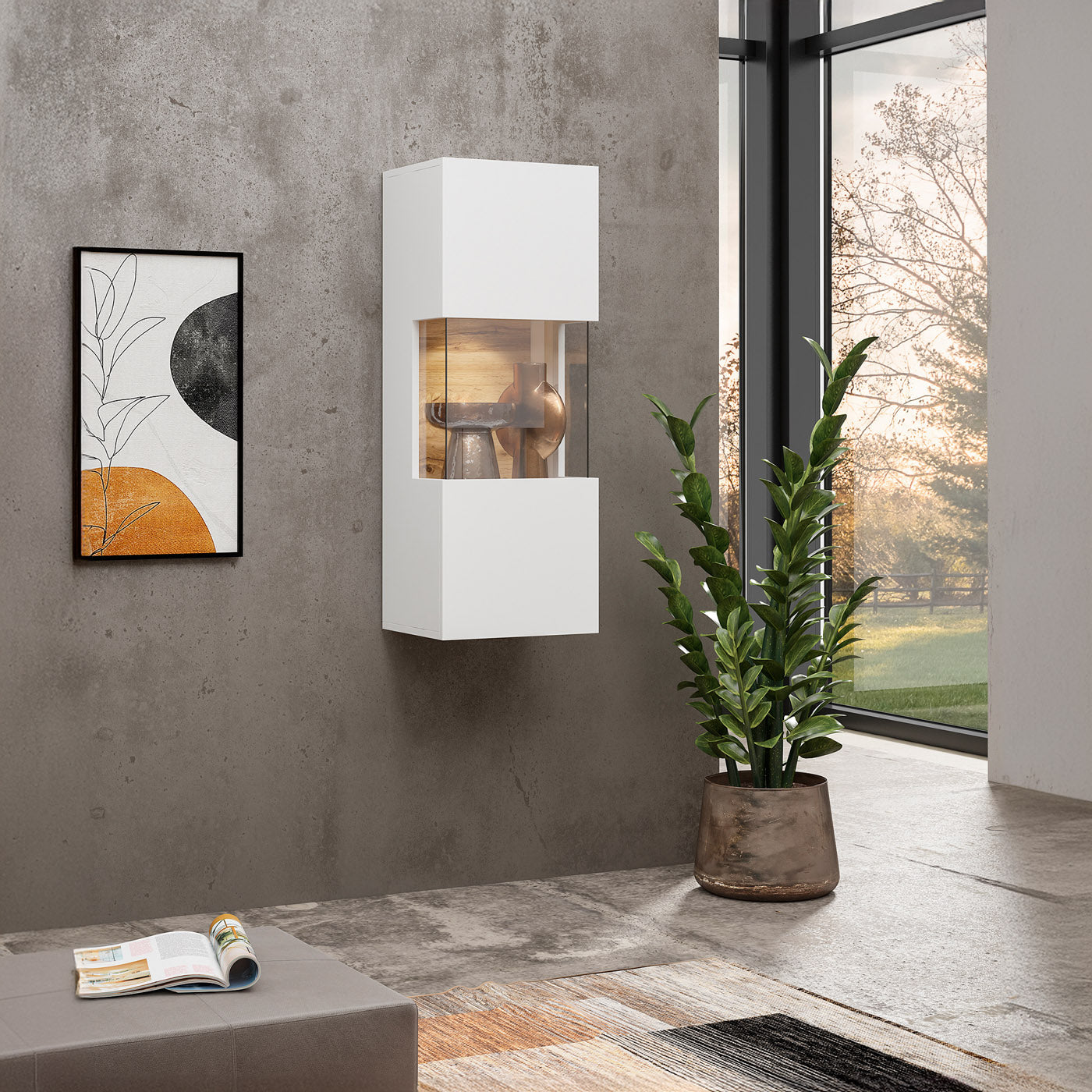 Skapis Avalon 36/95/30 cm balts/Votan ozols