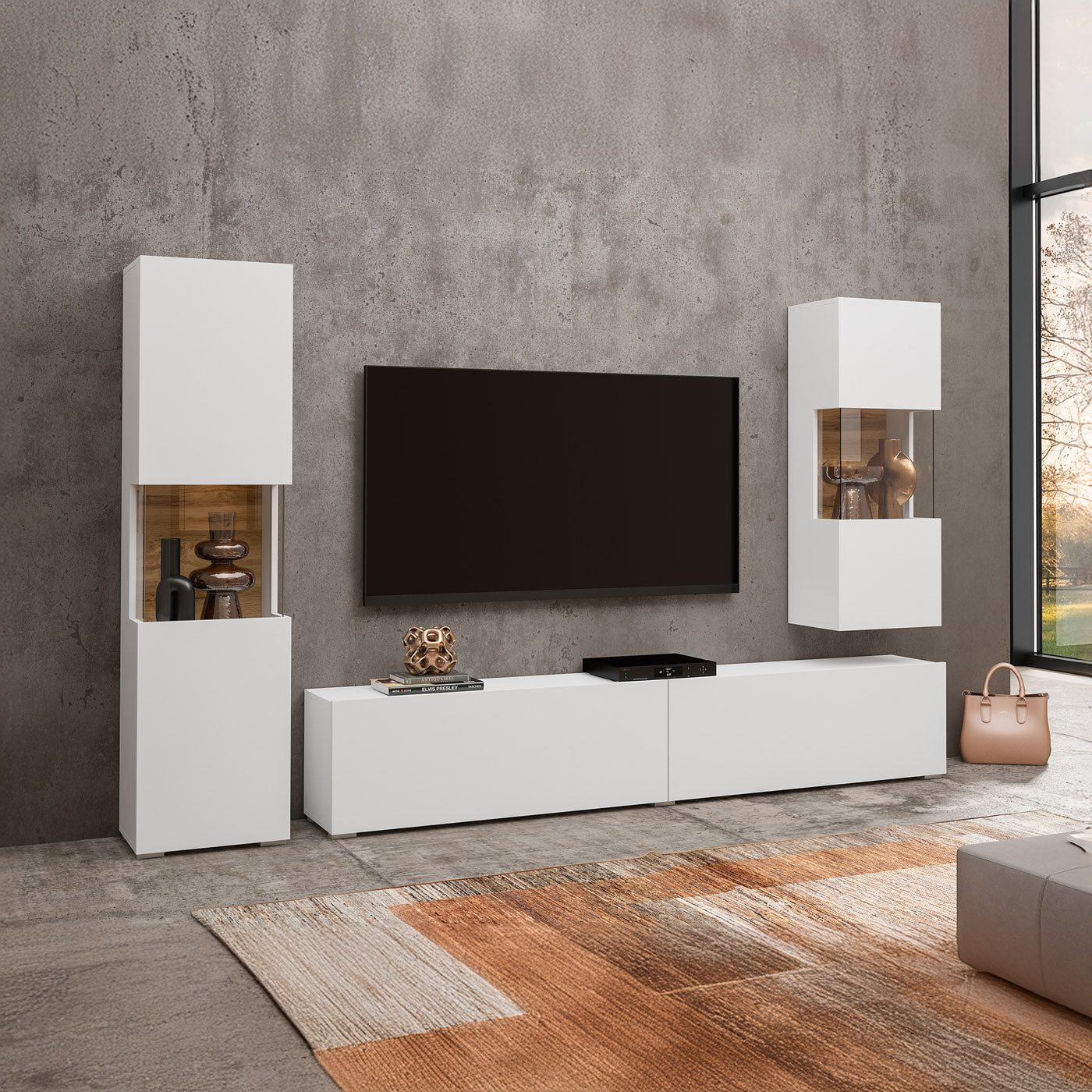 Sienas bloks Avalon 180/140/35 cm balts/Votan ozols - N1 Home