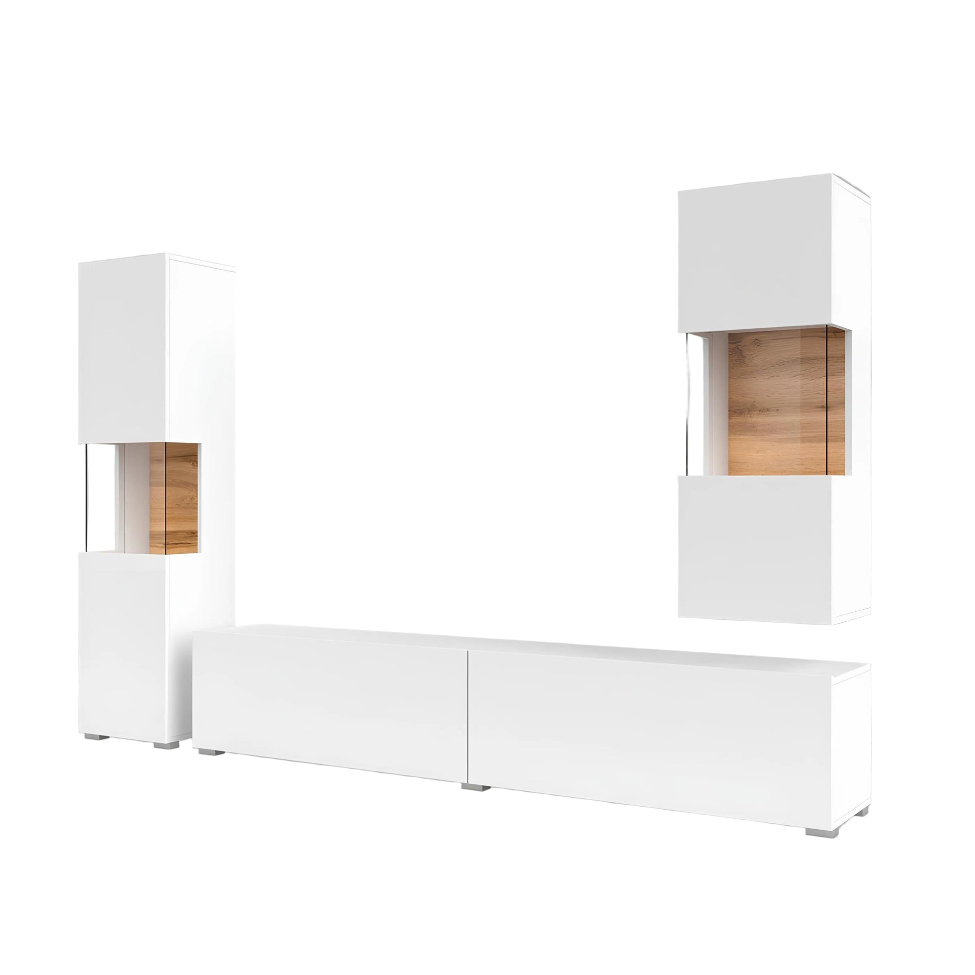 Sienas bloks Avalon 180/140/35 cm balts/Votan ozols - N1 Home