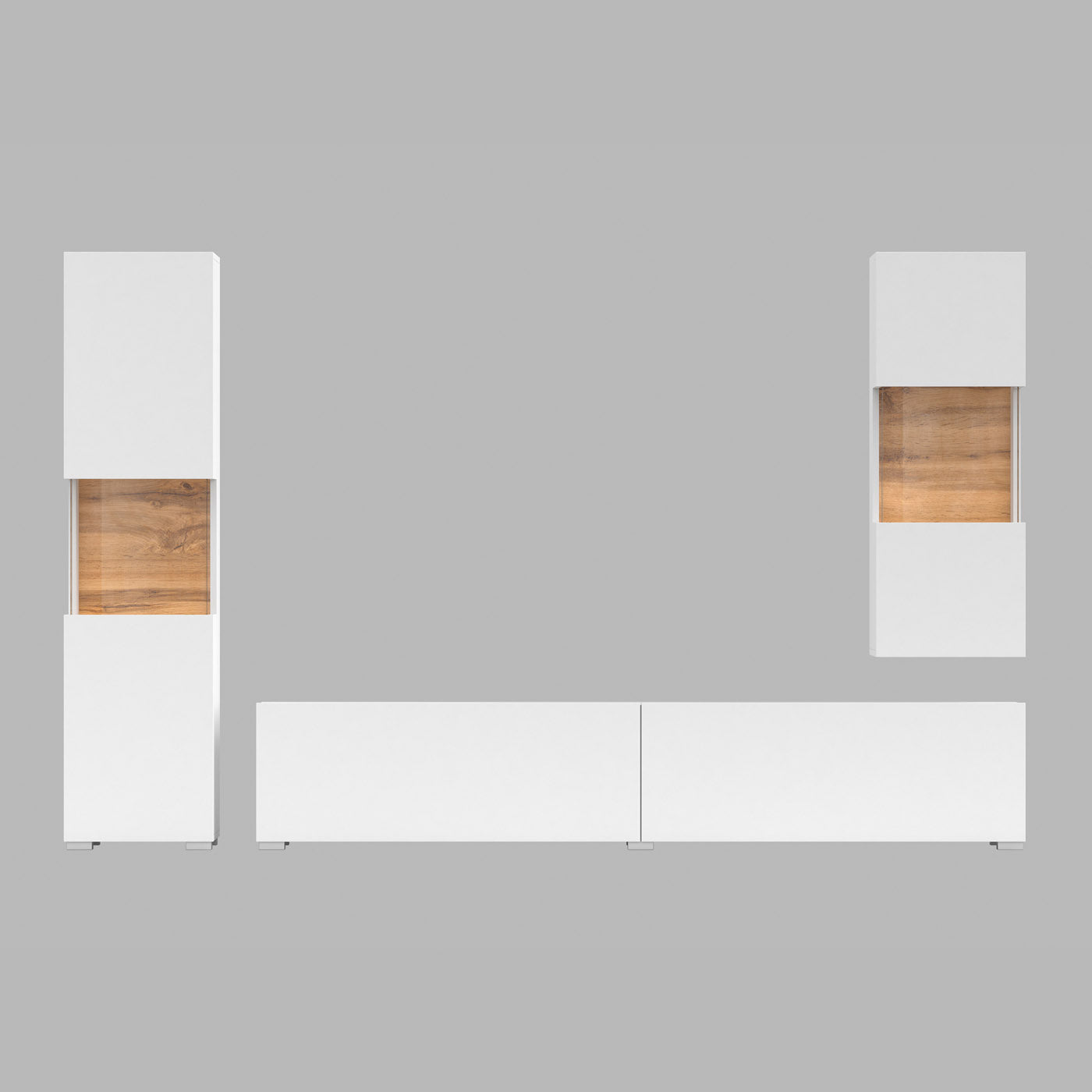 Sienas bloks Avalon 180/140/35 cm balts/Votan ozols - N1 Home