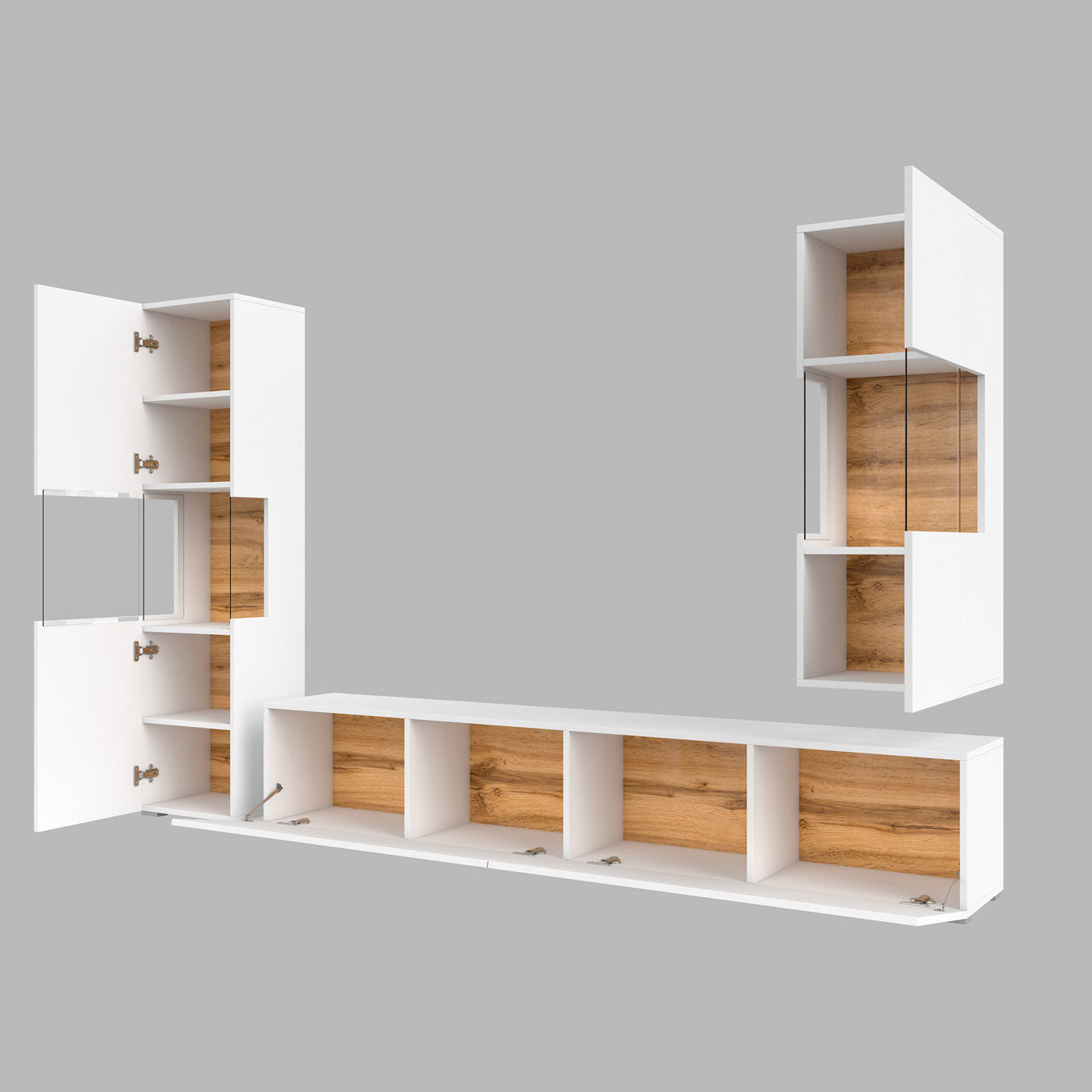 Sienas bloks Avalon 180/140/35 cm balts/Votan ozols - N1 Home