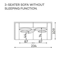 Dīvāns Bellissa Befame 234/109/104 cm rozā - N1 Home