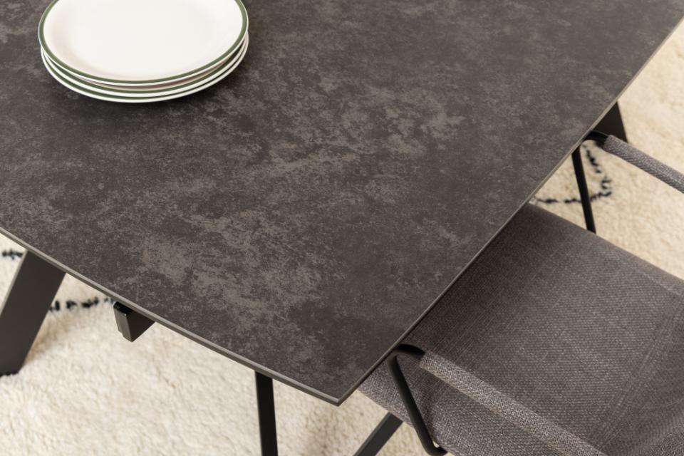 BL taisnstūrveida pusdienu galds Fairbanks neapstrādāta keramika 160/240x97x75 cm