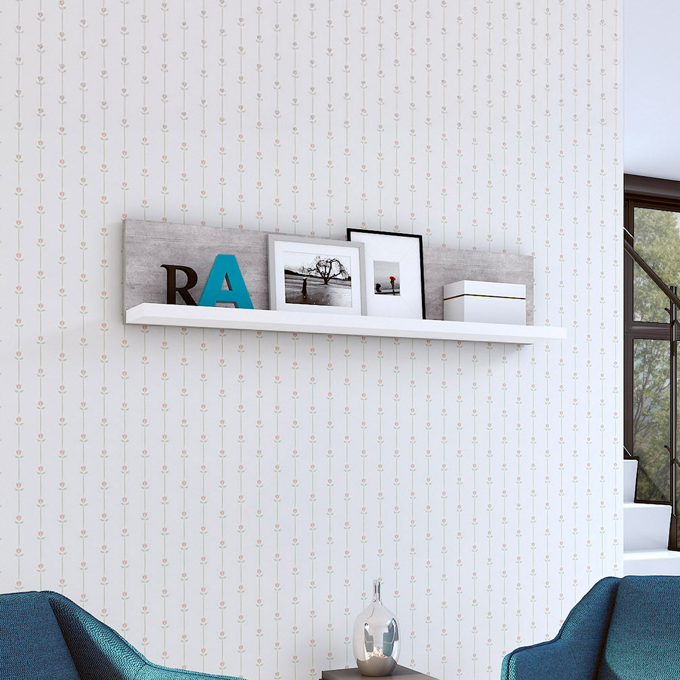 Sienas plaukts Botas 150/24/32 cm balts/betons Kolorādo