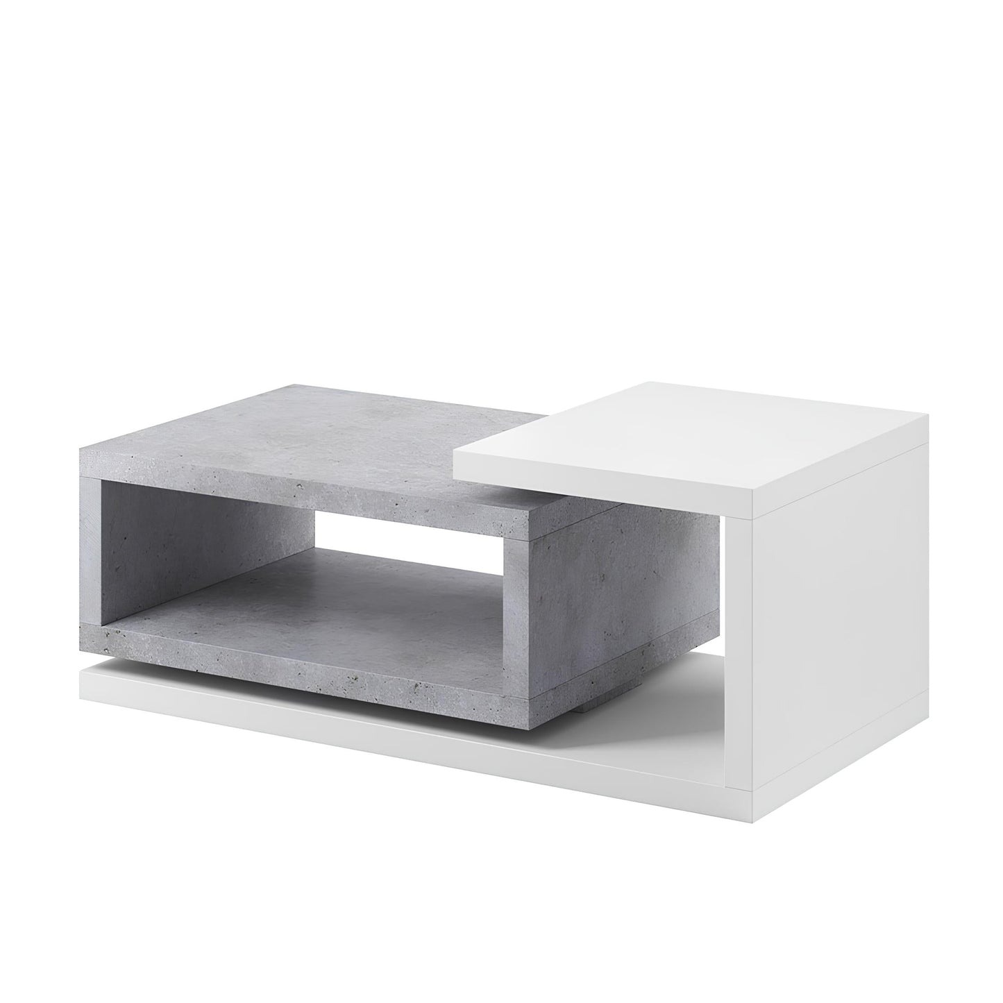 Kafijas galds Botas 120/60/40 cm balts/betons Kolorādo - N1 Home