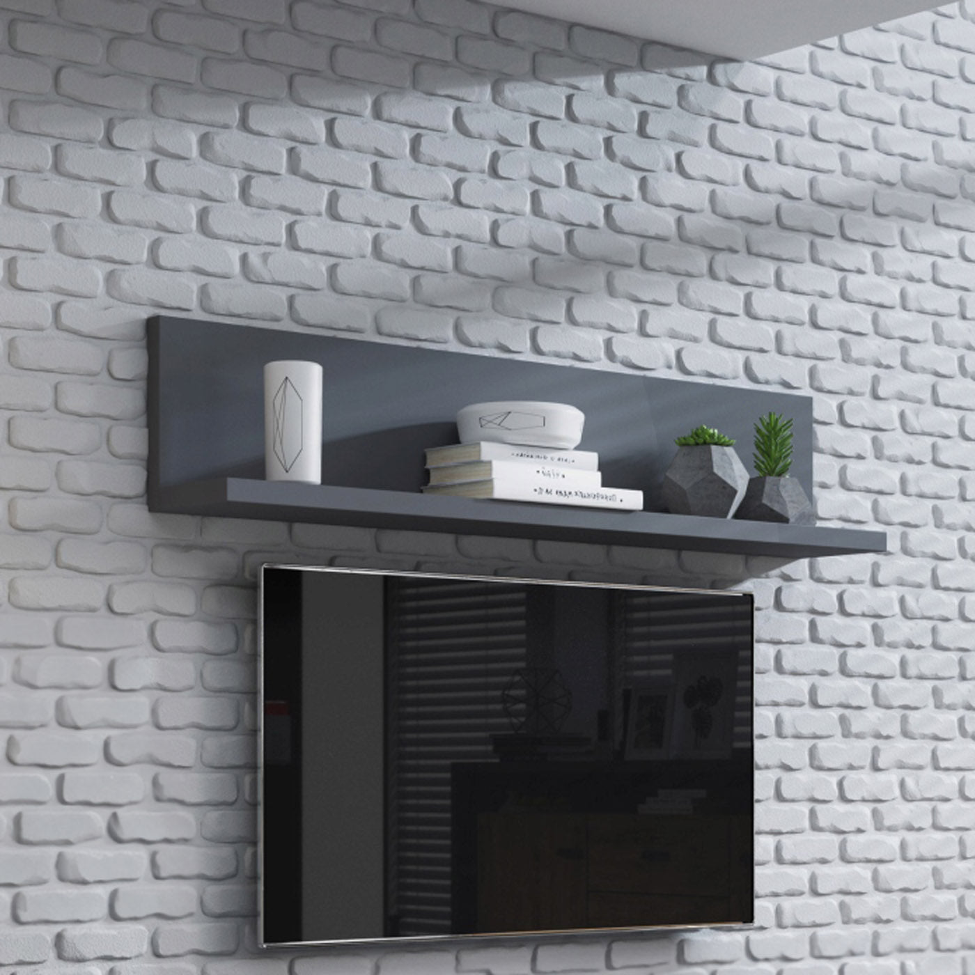 Sienas plaukts Botas 150/24/32 cm antracīts