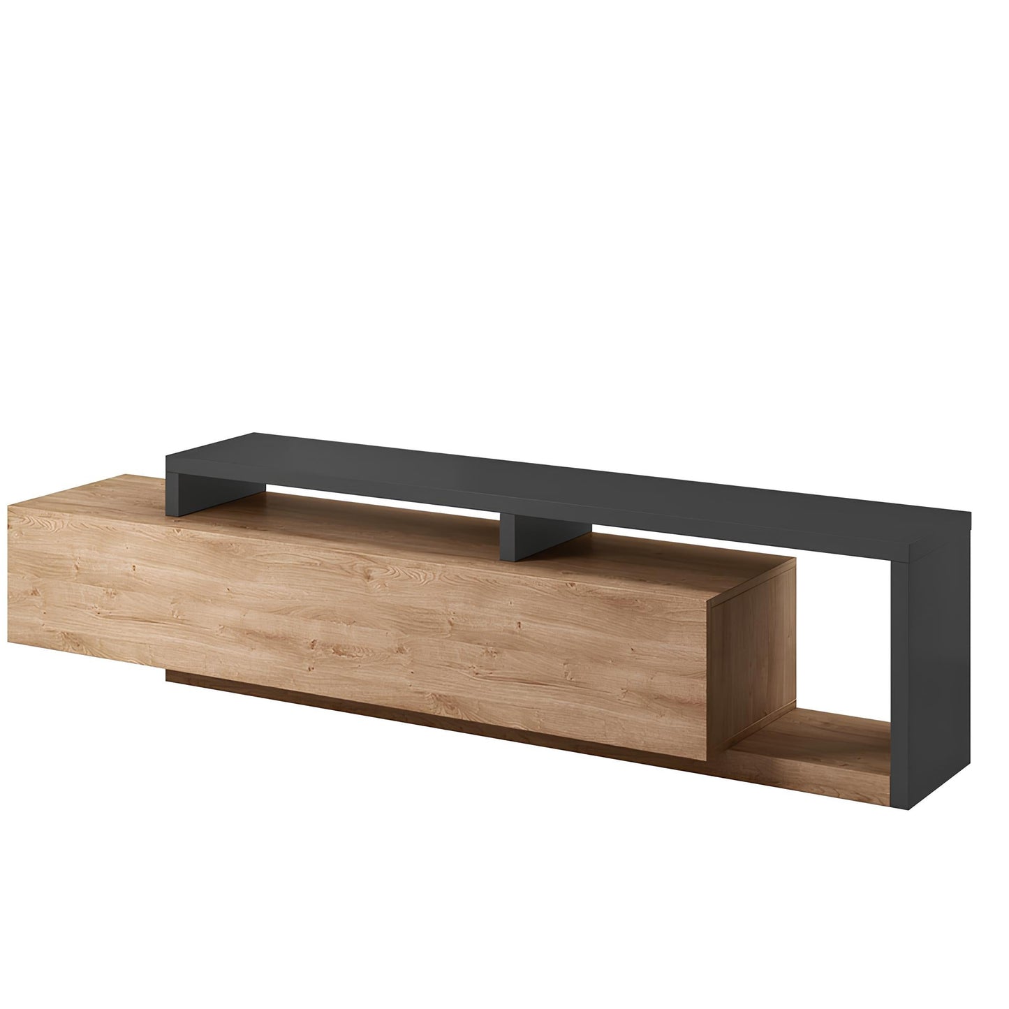 TV skapis Botas 219/45/52 cm antracīts/ribbeka ozols - N1 Home