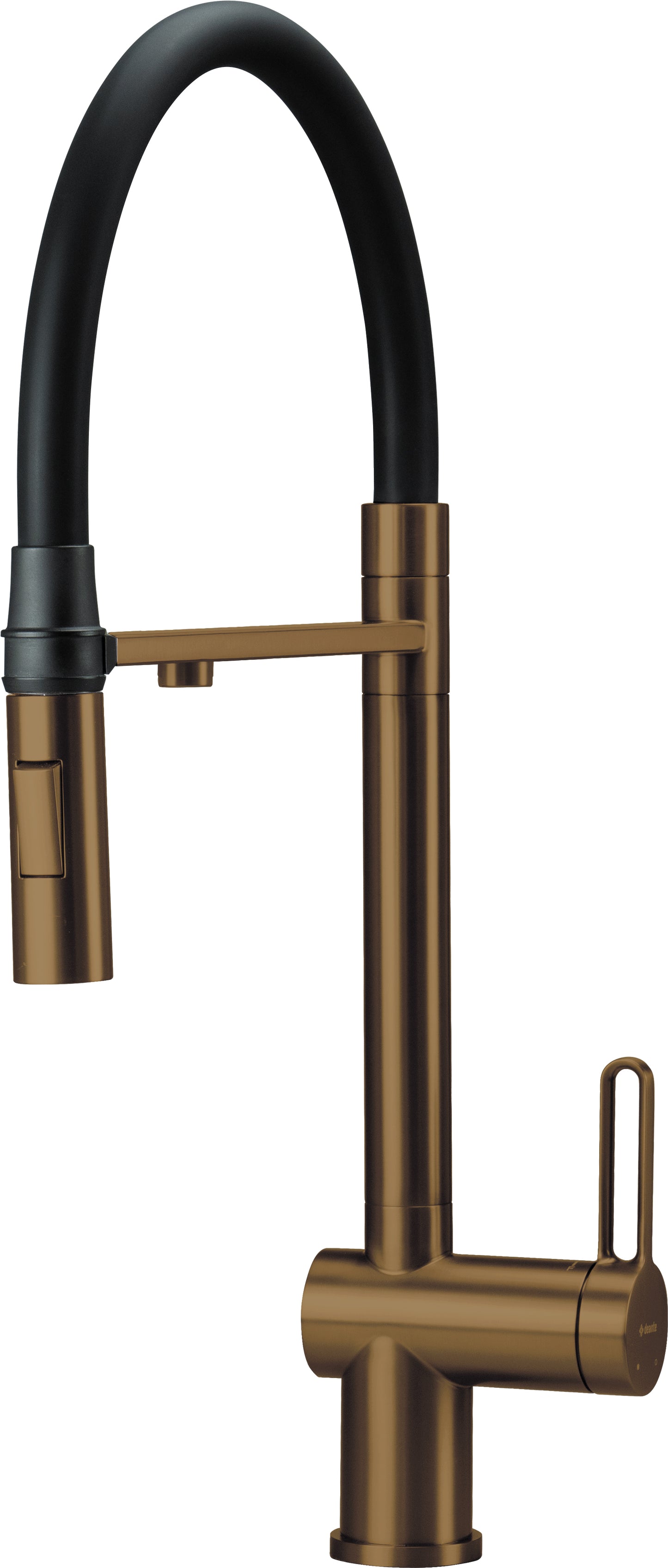 Virtuves jaucējkrāns ar ūdens filtra pieslēgumu un elastīgu snīpi Magnetic 549 mm matēta bronza - N1 Home