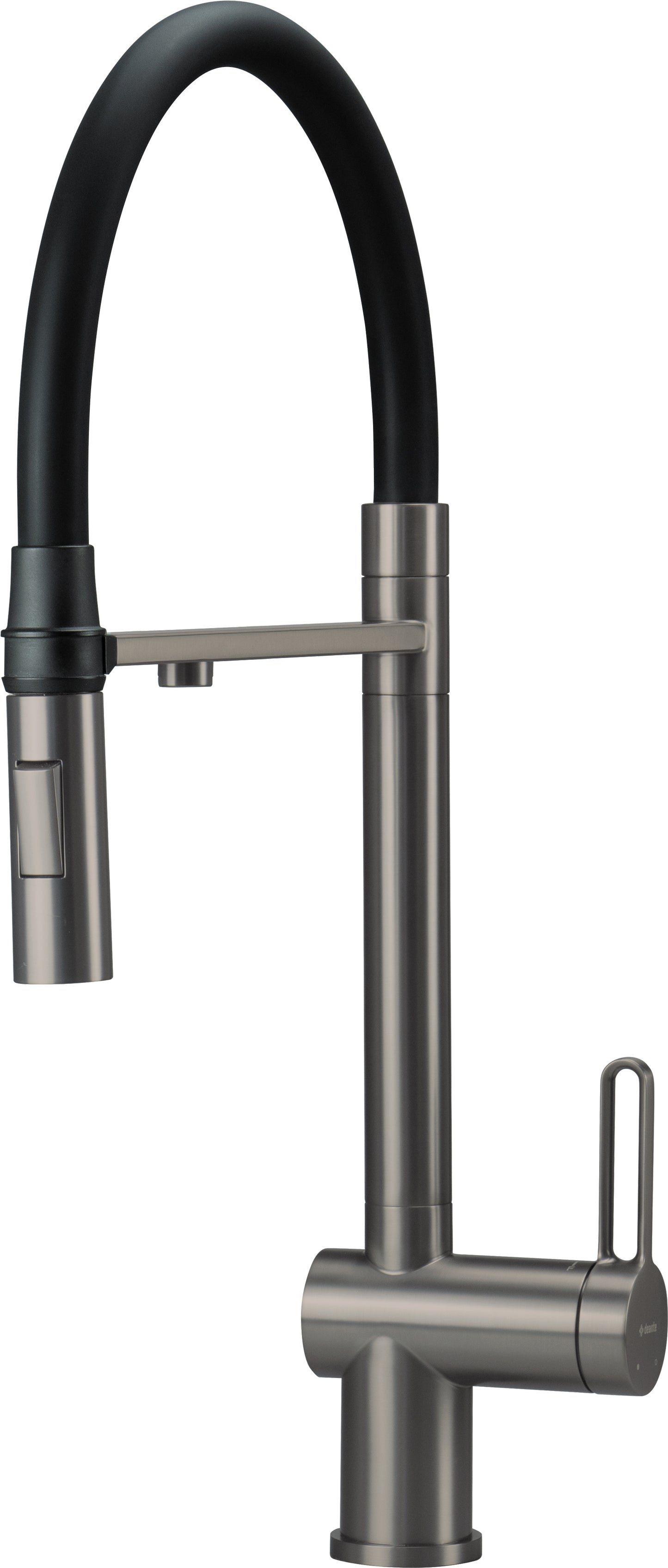 Virtuves jaucējkrāns ar ūdens filtra pieslēgumu un elastīgu snīpi Magnetic 549 mm titanium - N1 Home