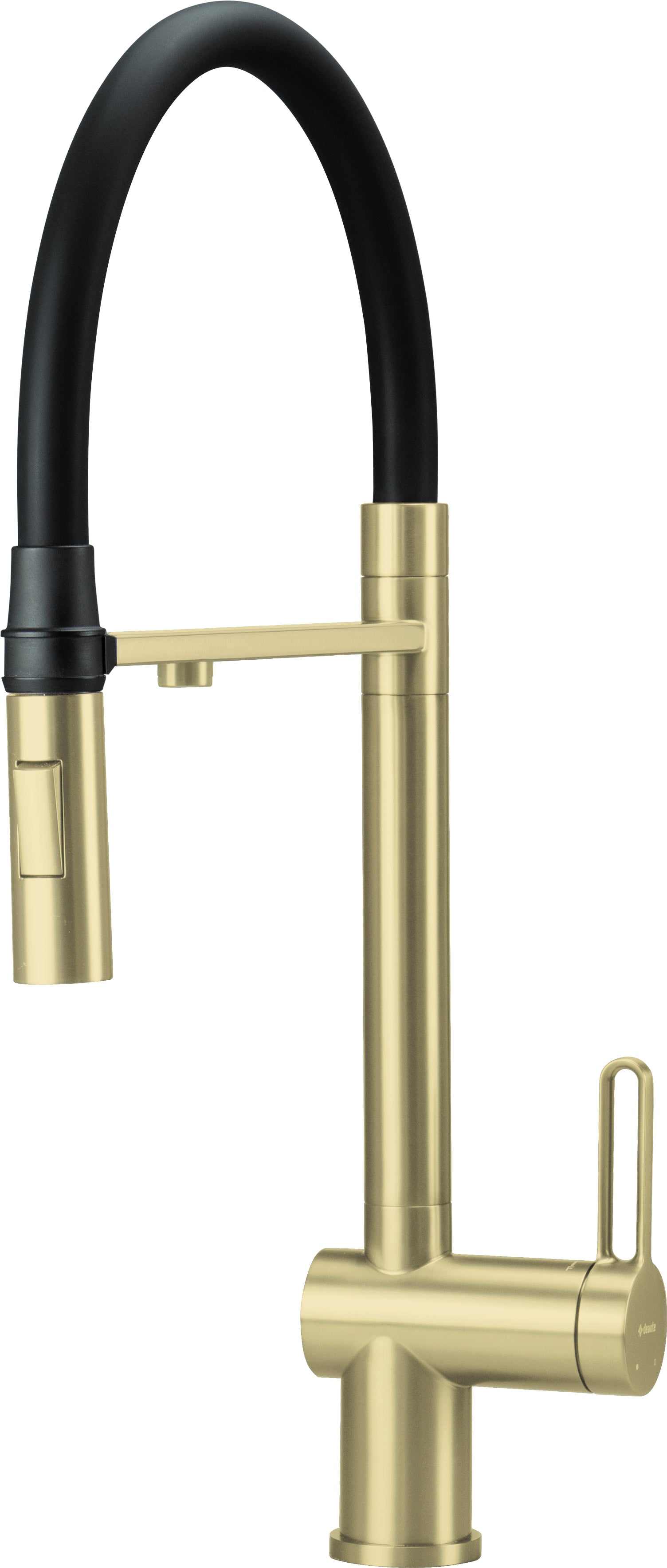 Virtuves jaucējkrāns ar ūdens filtra pieslēgumu un elastīgu snīpi Magnetic 549 mm matēts zelts - N1 Home