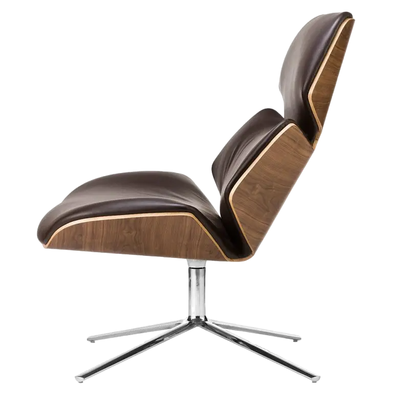 Krēsls Dot Design Bari Lounge ar kāju balstu dabīga āda 81x96x51 cm brūns - N1 Home