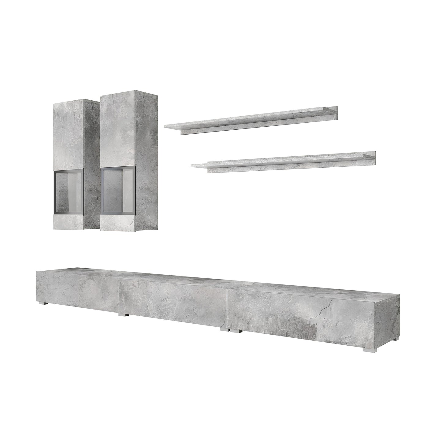 Sienas bloks Barots 270/41 cm gaišs betons/melns