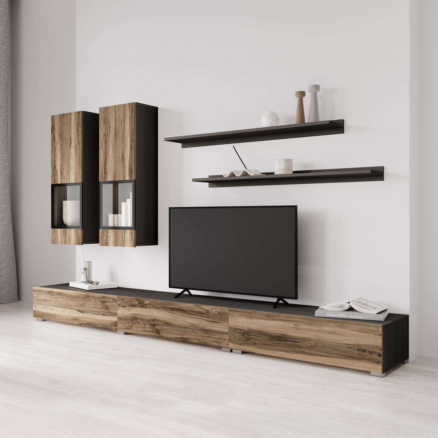 Sienas bloks Barots 270/41 cm satīna nusbaum/melns