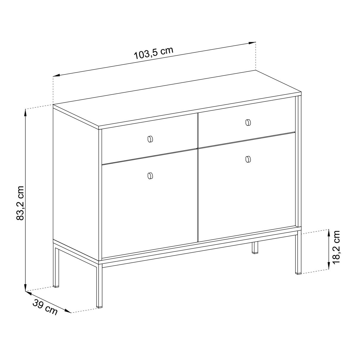 Bordo kumode MN 103,5x83,2x39 cm