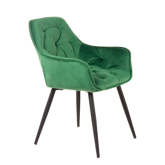 CHERRY velūra zaļš krēsls 57x63x84 cm