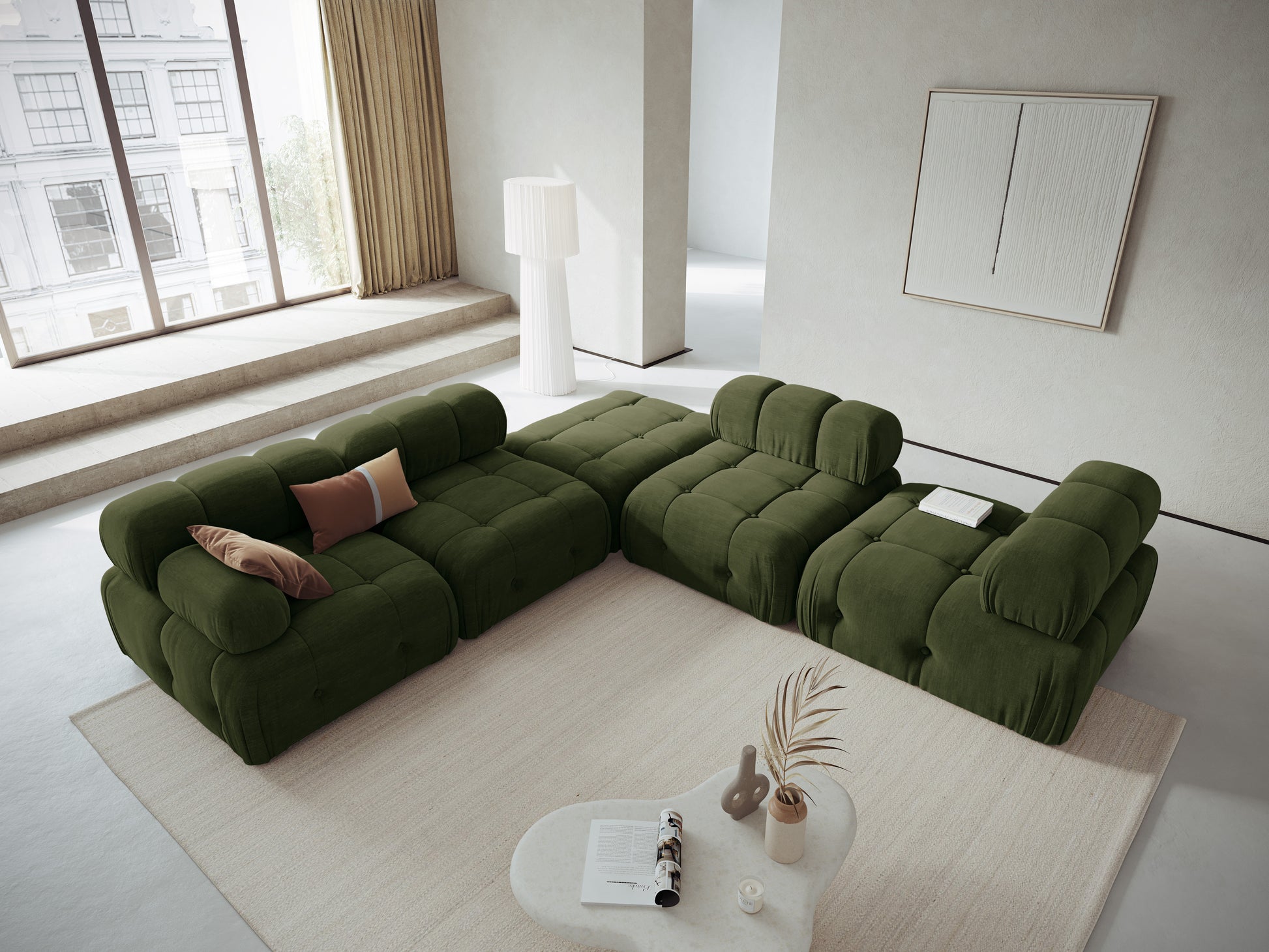 Sofa - krēsls Cosmopolitan Design  Ferento 96x96x71 cm tumši zaļs - N1 Home