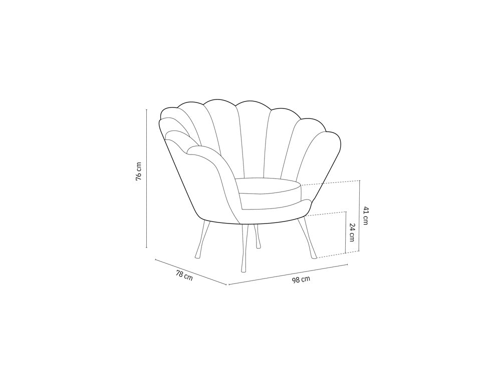 Krēsls Kingston Cosmopolitan design 98x78x76 cm Ma 2211 - N1 Home
