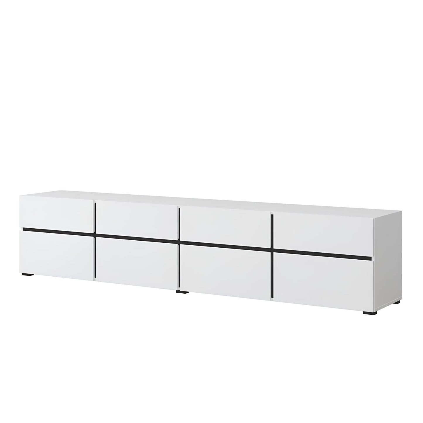 TV skapis Krosit kolekcija 225/48/40 cm balts/melns - N1 Home