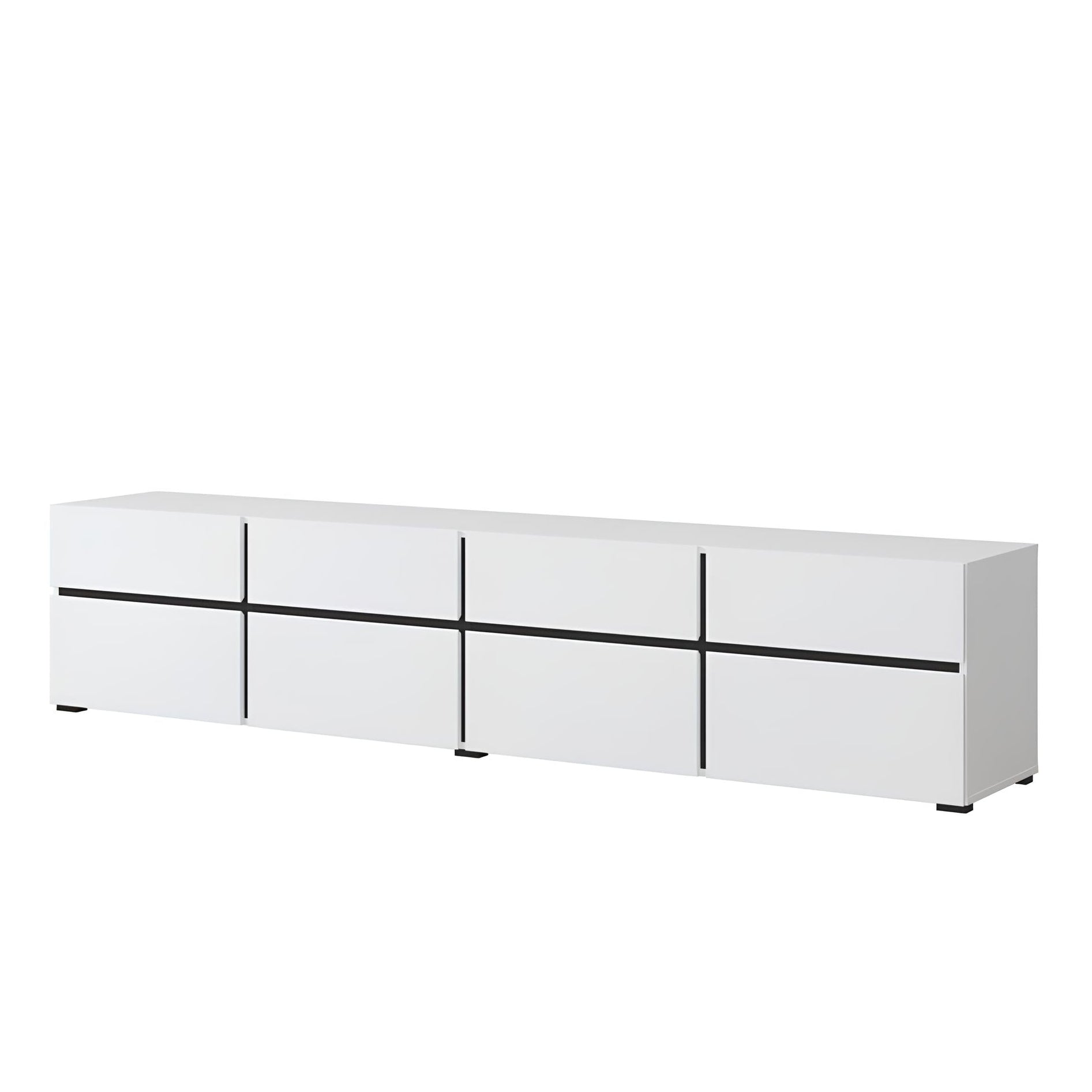 TV skapis Krosit kolekcija 225/48/40 cm balts/melns - N1 Home