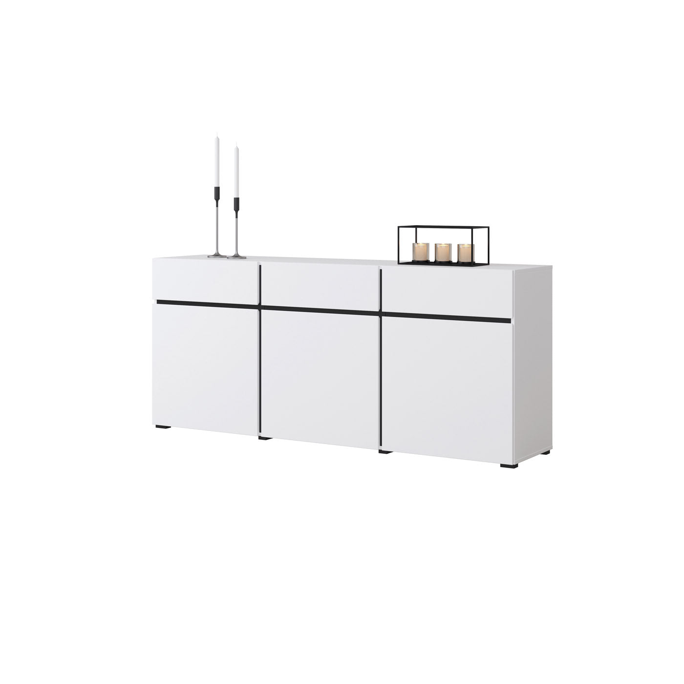 Kumode Krosit kolekcija 180/78/40 cm balts/melns - N1 Home