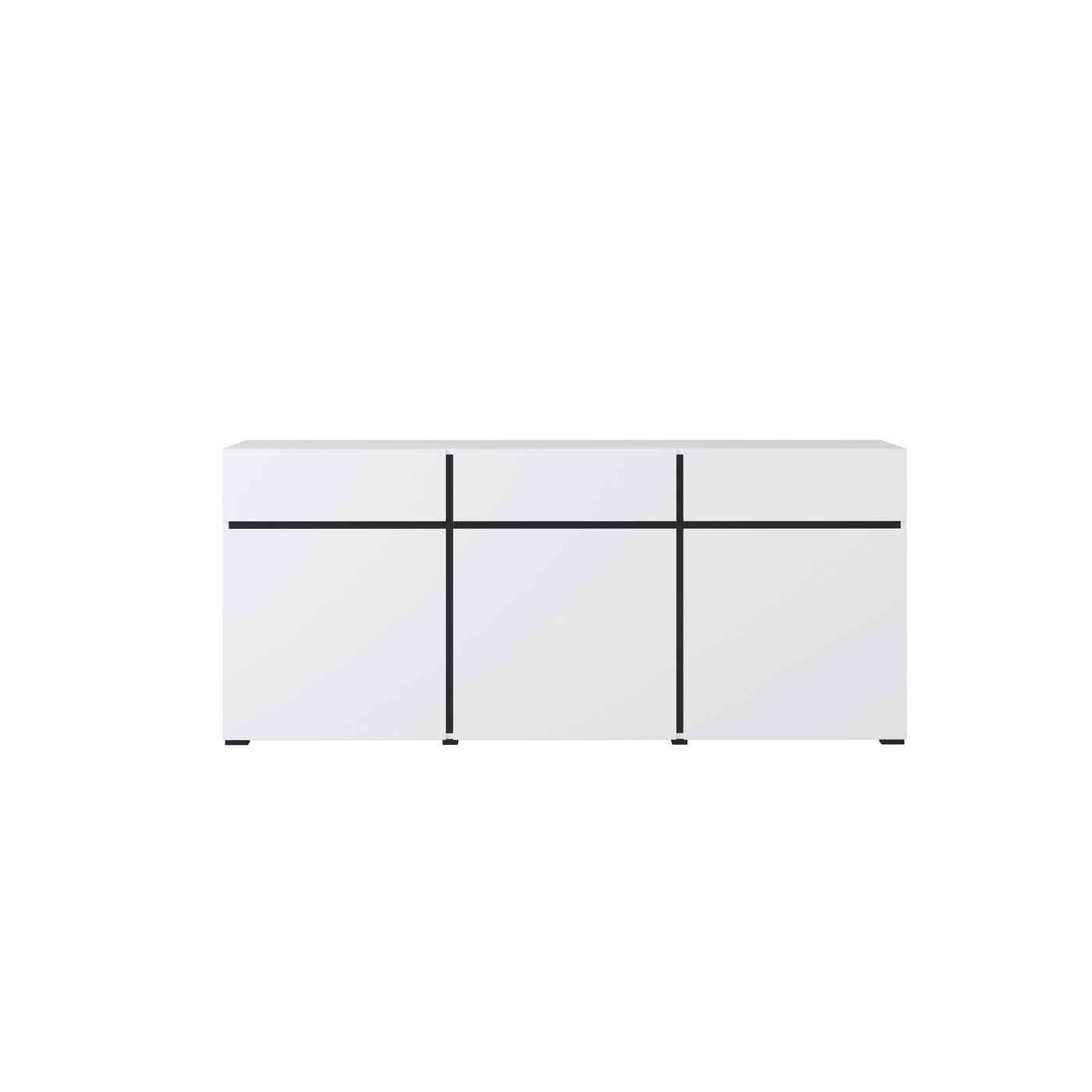 Kumode Krosit kolekcija 180/78/40 cm balts/melns - N1 Home