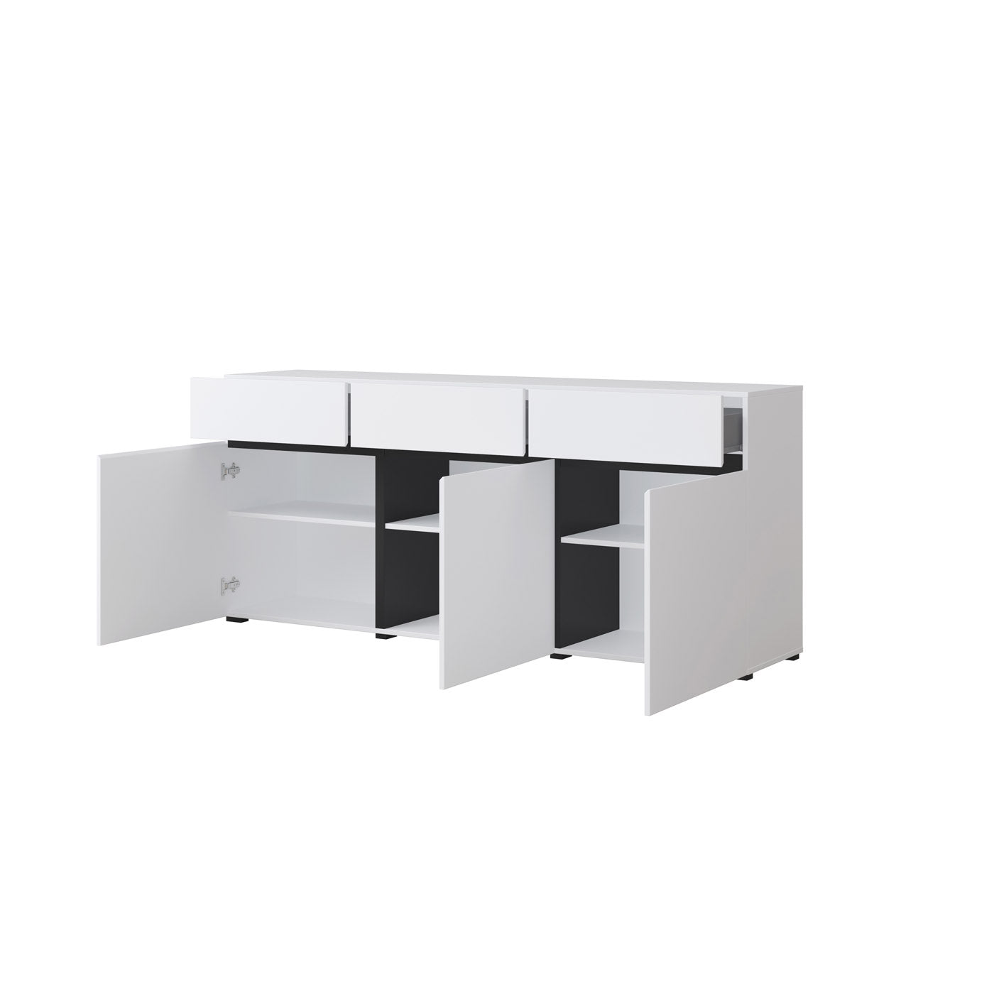 Kumode Krosit kolekcija 180/78/40 cm balts/melns - N1 Home