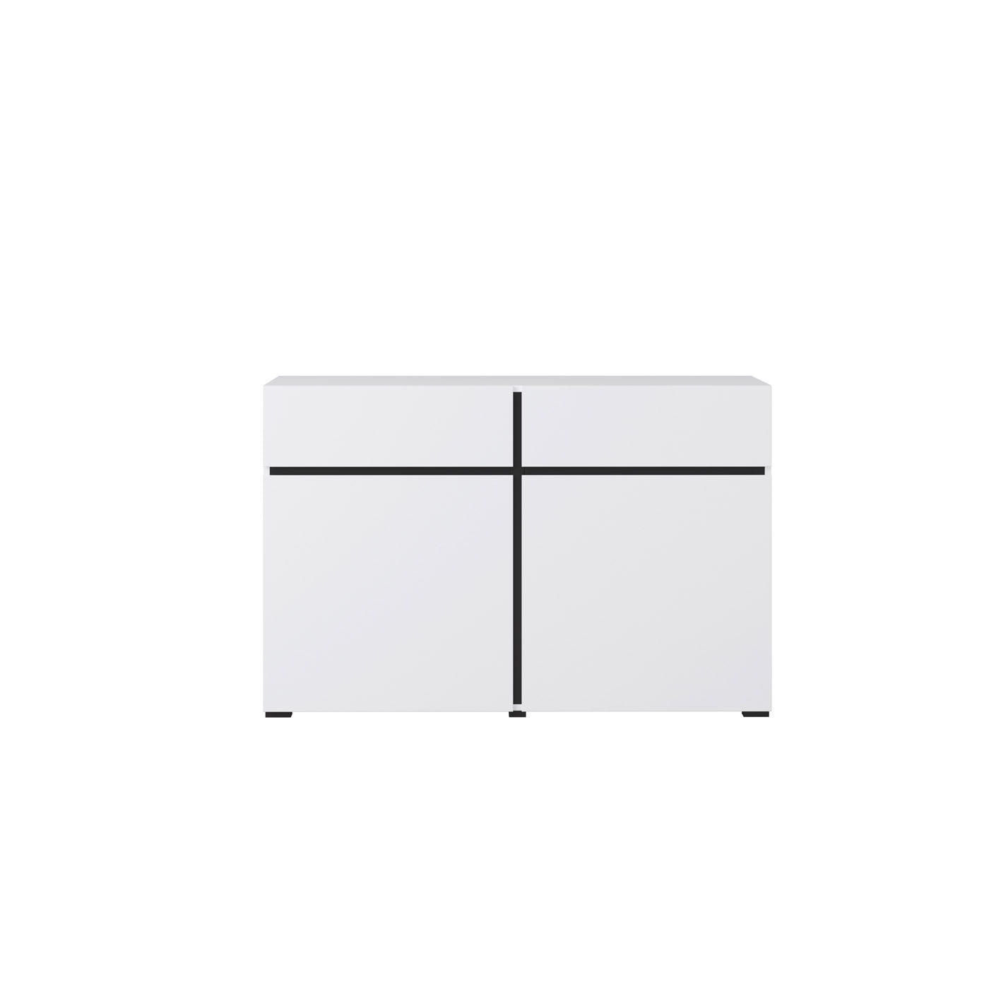 Kumode Krosit kolekcija 119/78/40 cm balts/melns - N1 Home