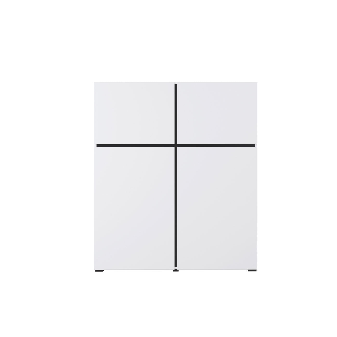 Kumode Krosit kolekcija 119/139/40 cm balts/melns - N1 Home