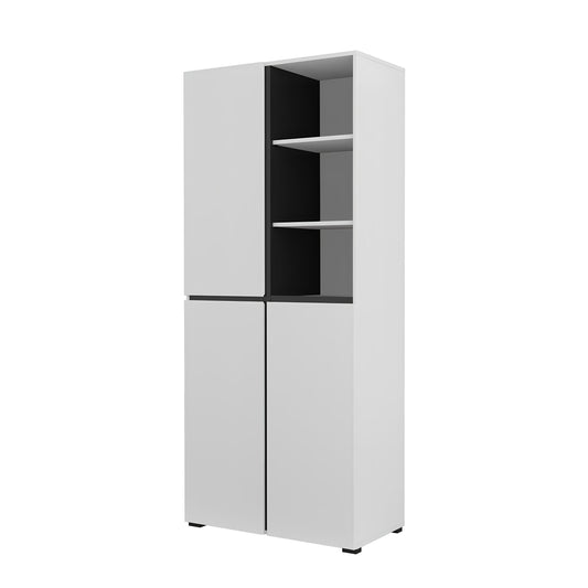 Skapis Krosit kolekcija 79/183/40 cm balts/melns