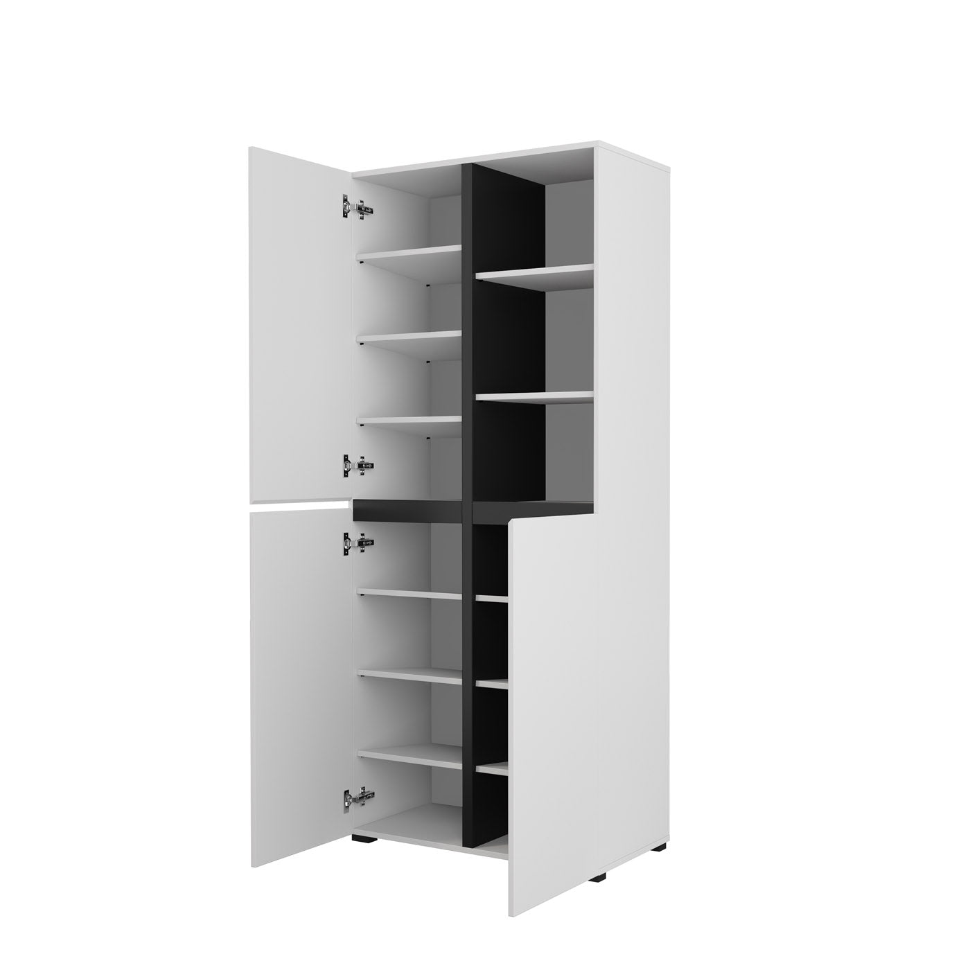 Skapis Krosit kolekcija 79/183/40 cm balts/melns