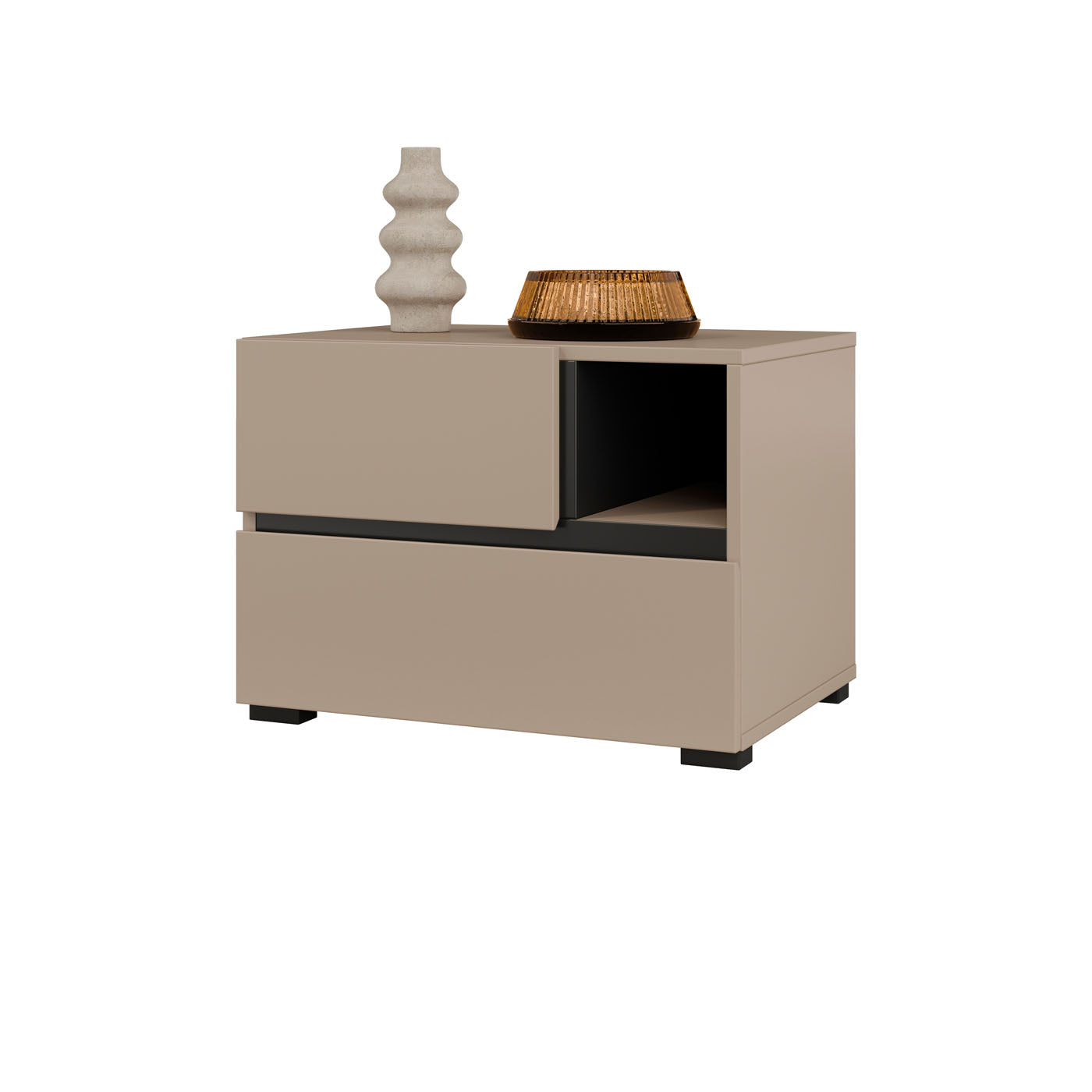 Naktsskapis (2) Krosit kolekcija 55/40/40 cm congo/melns - N1 Home