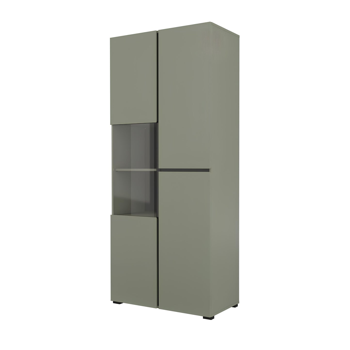 Vitrīnas skapis Krosit kolekcija 79/183/40 cm zaļs/melns