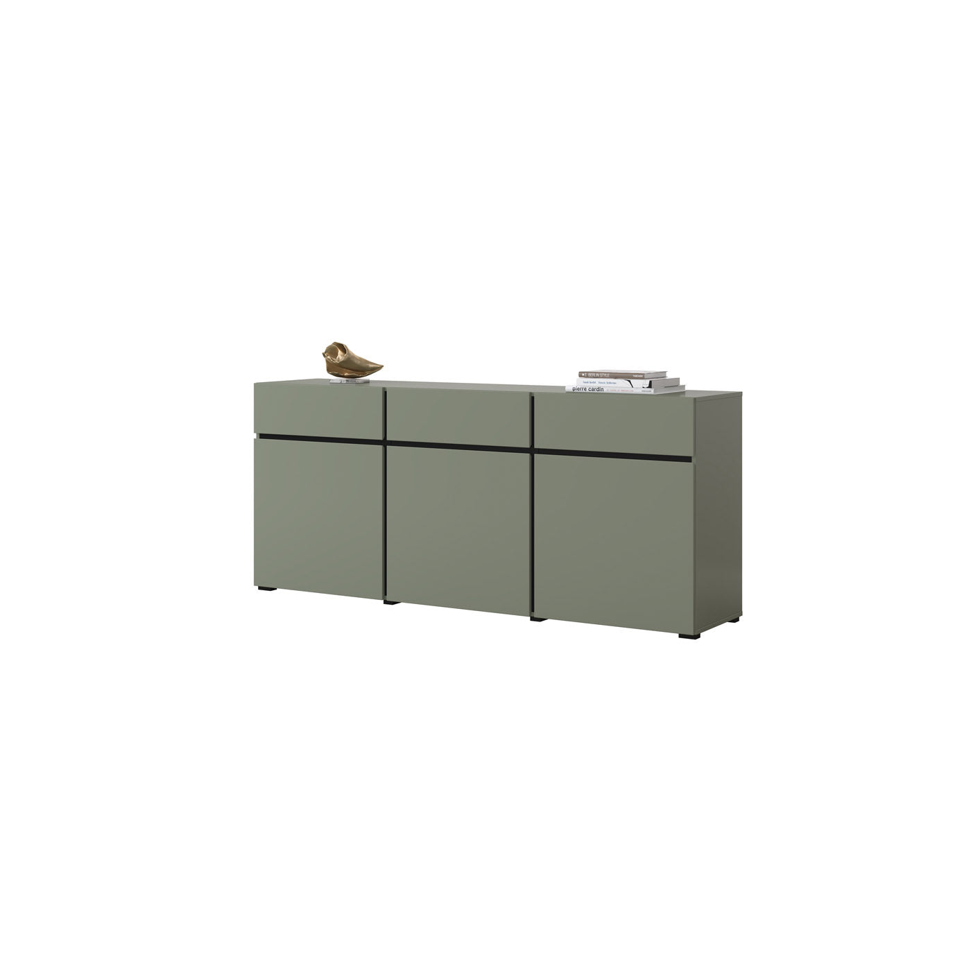 Kumode Krosit kolekcija 180/78/40 cm zaļs/melns - N1 Home