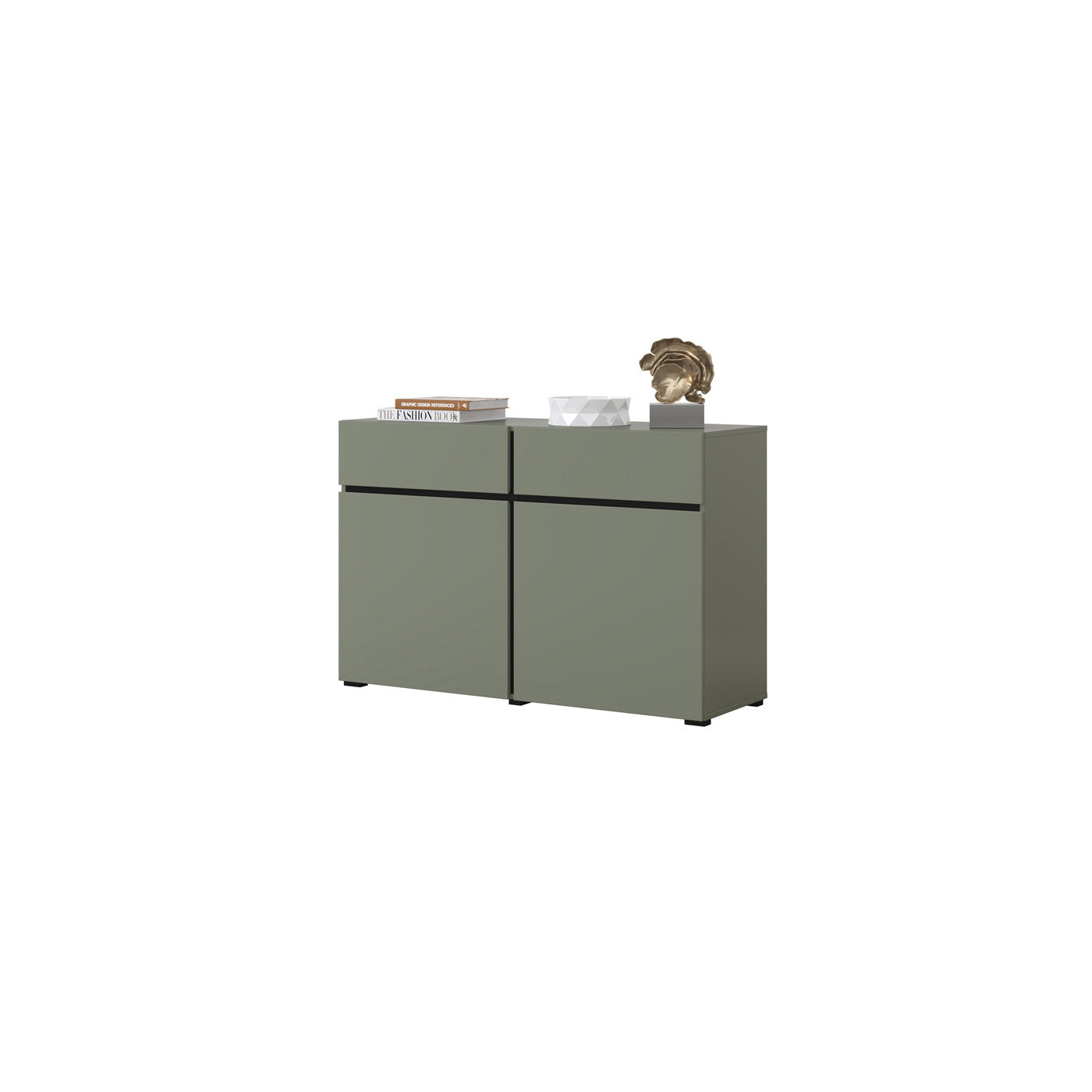 Kumode Krosit kolekcija 119/78/40 cm zaļs/melns - N1 Home