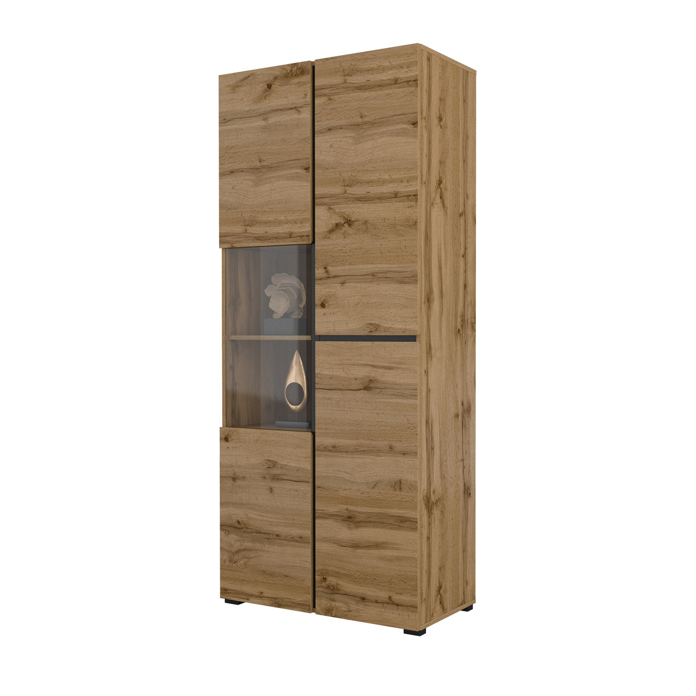 Vitrīnas skapis Krosit kolekcija 79/183/40 cm Votan ozols