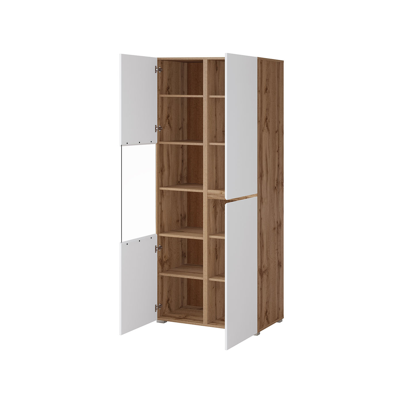 Vitrīnas skapis Krosit kolekcija 79/183/40 cm Votan ozols/balts