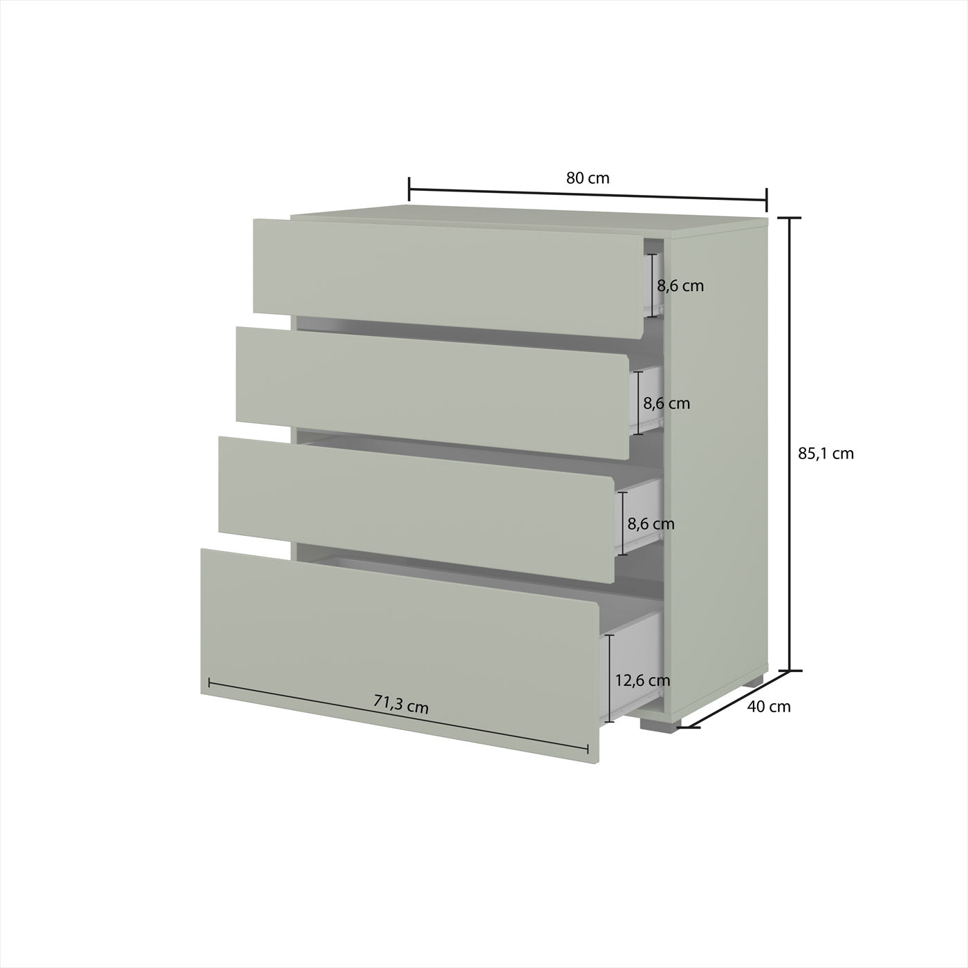 Kumode Krosit kolekcija 80/85/40 cm Votan ozols - N1 Home