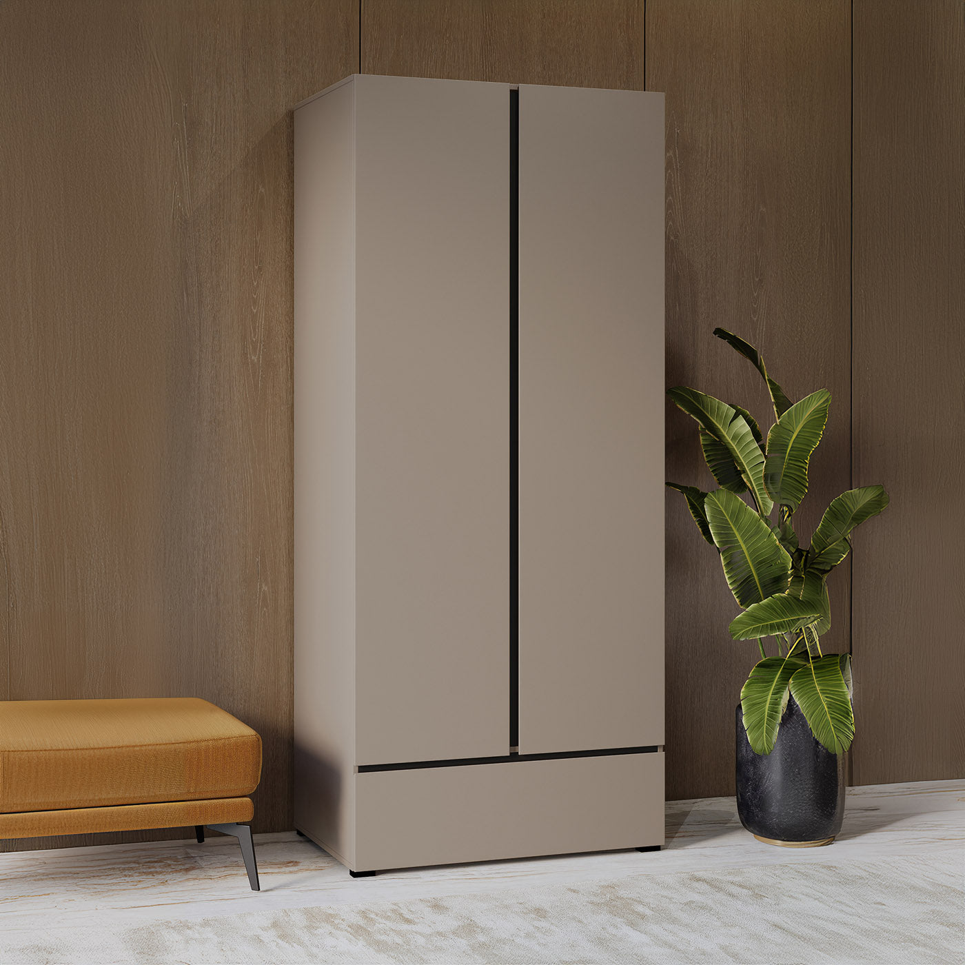 Skapis Krosit kolekcija 89;180/210/60 cm congo/melns