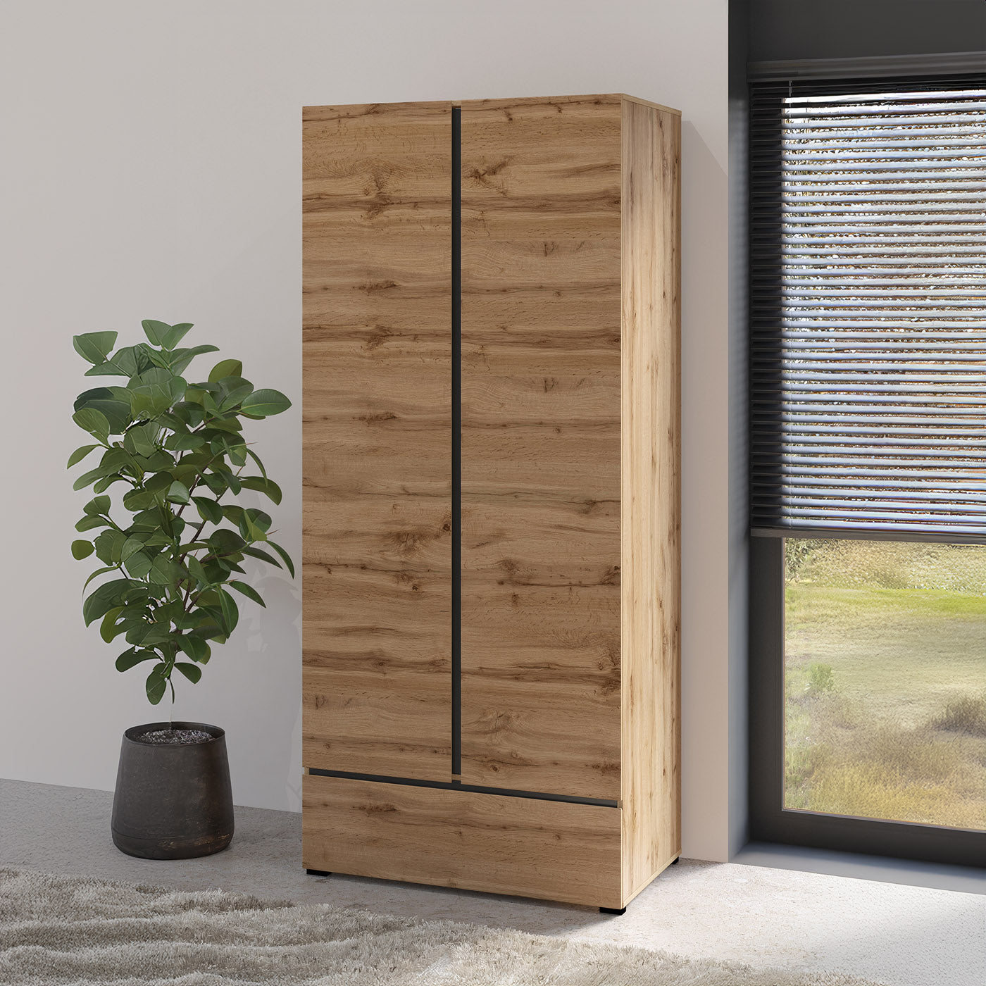 Skapis Krosit kolekcija 89;180/210/60 cm Votan ozols - N1 Home