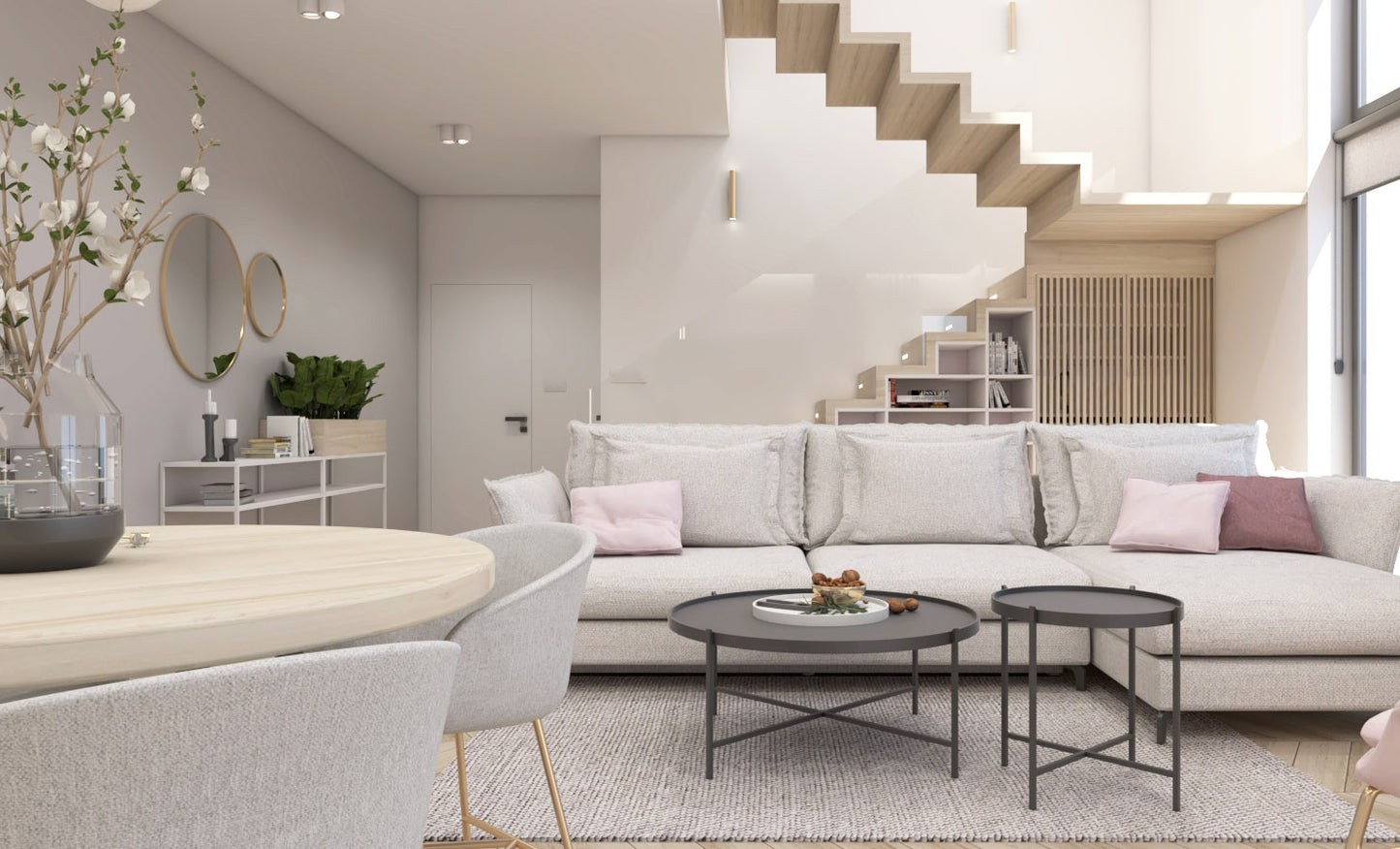 Dīvāns Carmen Corner S2 Befame 318/187/101 cm rozā - N1 Home