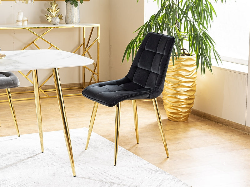 Chic Gold velvet krēsls melns