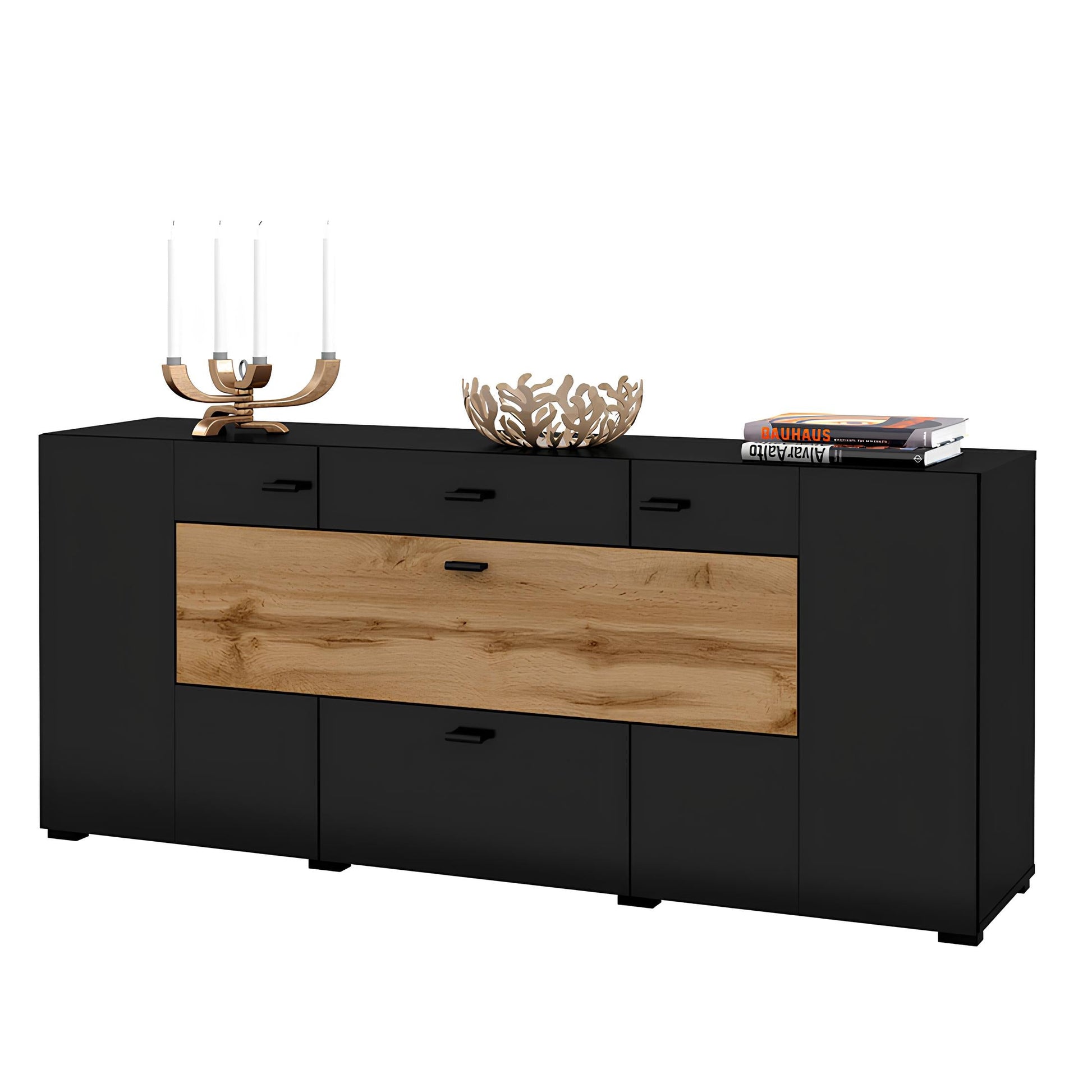 Kumode Cobas 165/39/71 cm melns oniks/Votan ozols - N1 Home