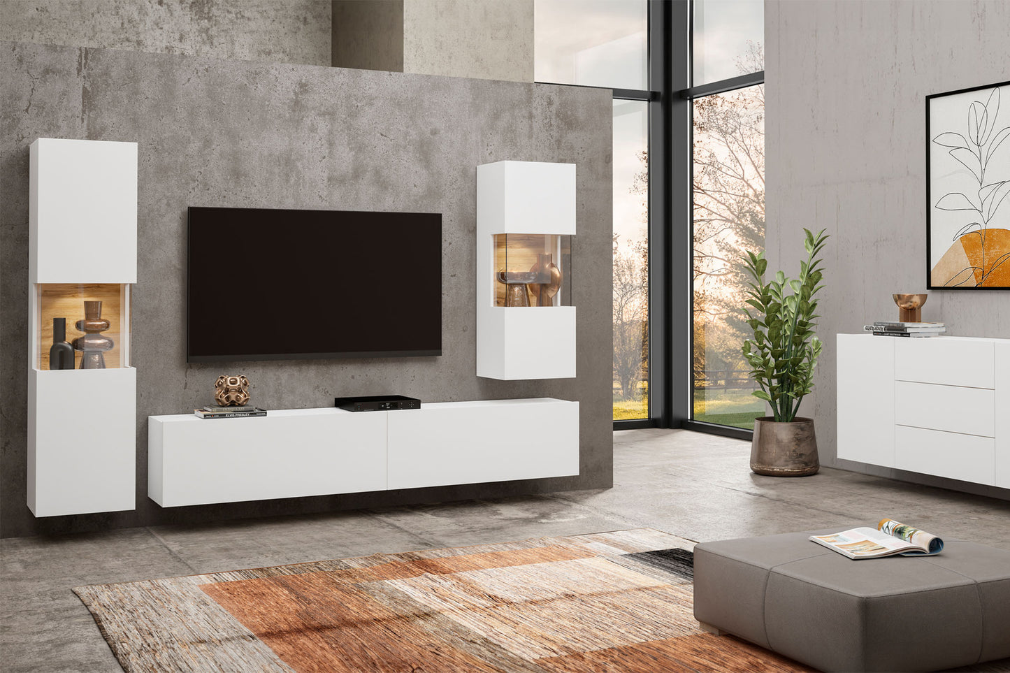 Kumode Avalon 120/35/62 cm balts/Votan ozols - N1 Home
