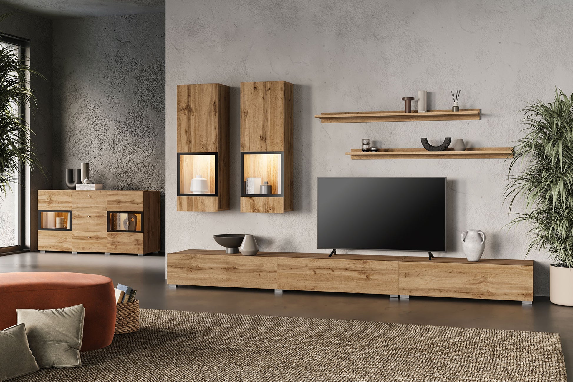 Kumode Barots 132/39/70 cm Votan ozols - N1 Home