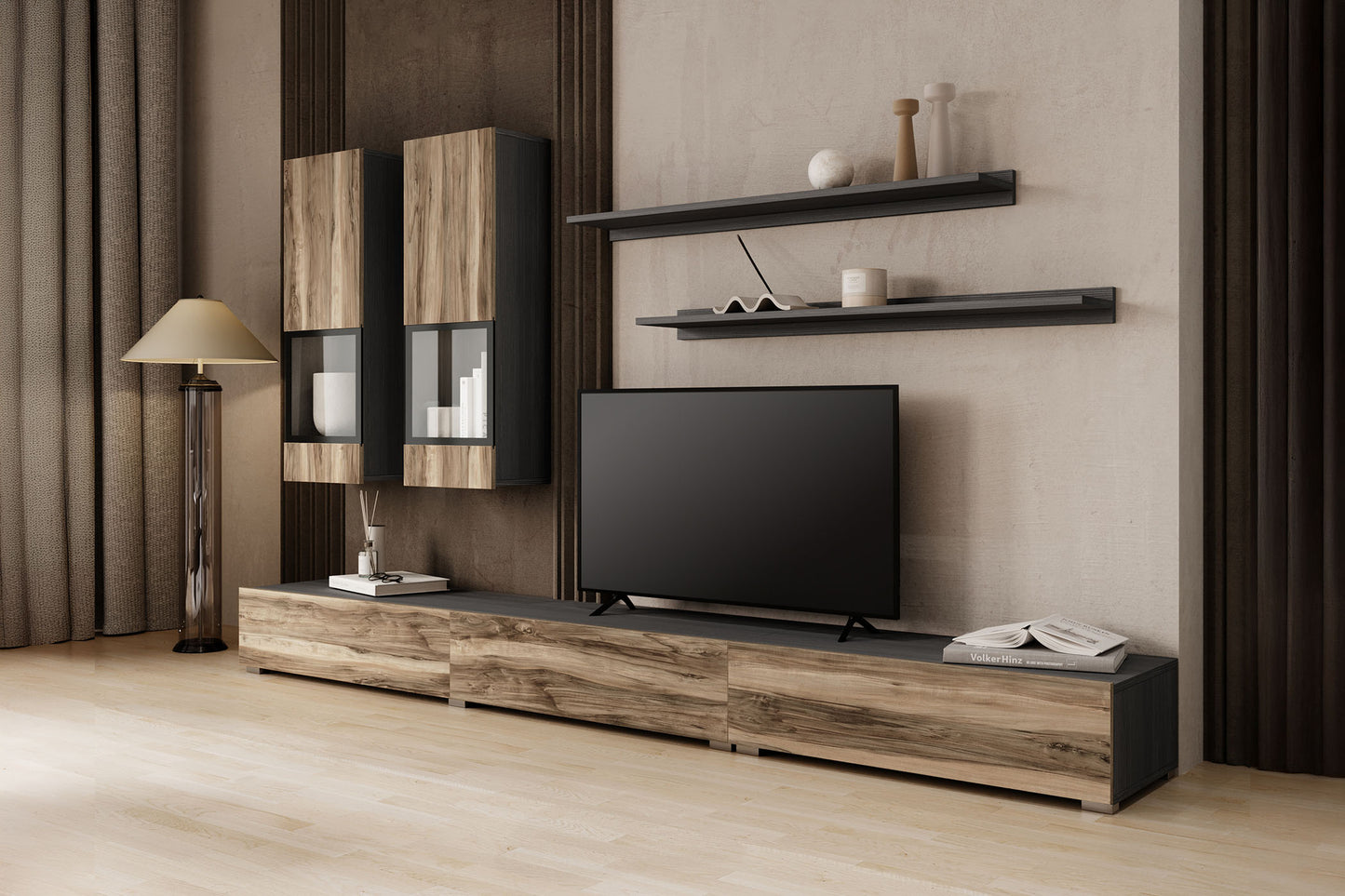 Sienas bloks Barots 270/41 cm Votan ozols/melns