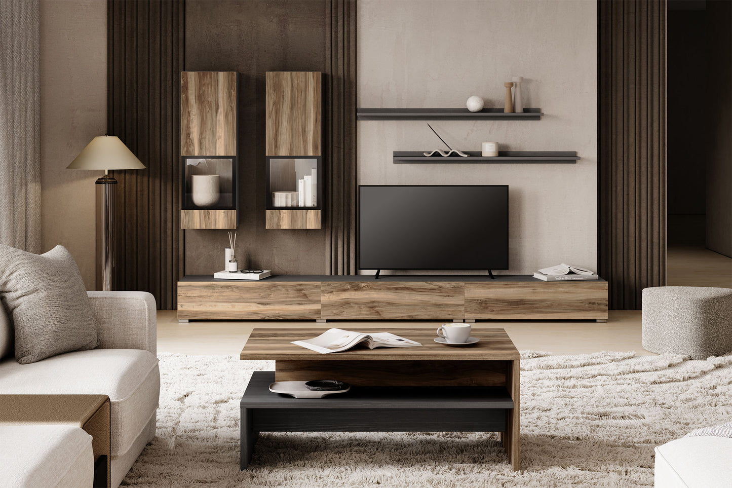 Sienas bloks Barots 270/41 cm Votan ozols/melns